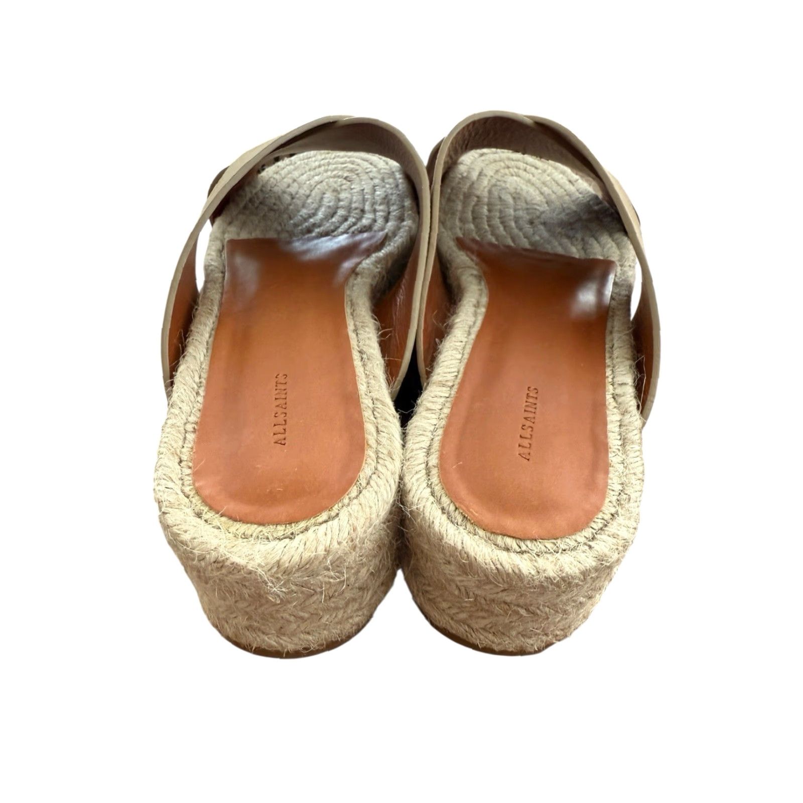 Allsaints ALLSAINTS Harlem Espadrille Platform Slides Tan Leather Size 39 US 8 EUC Women Leather Cushioned Non-Slip Vintage No Size US 8 / IT 38 - 5 Thumbnail