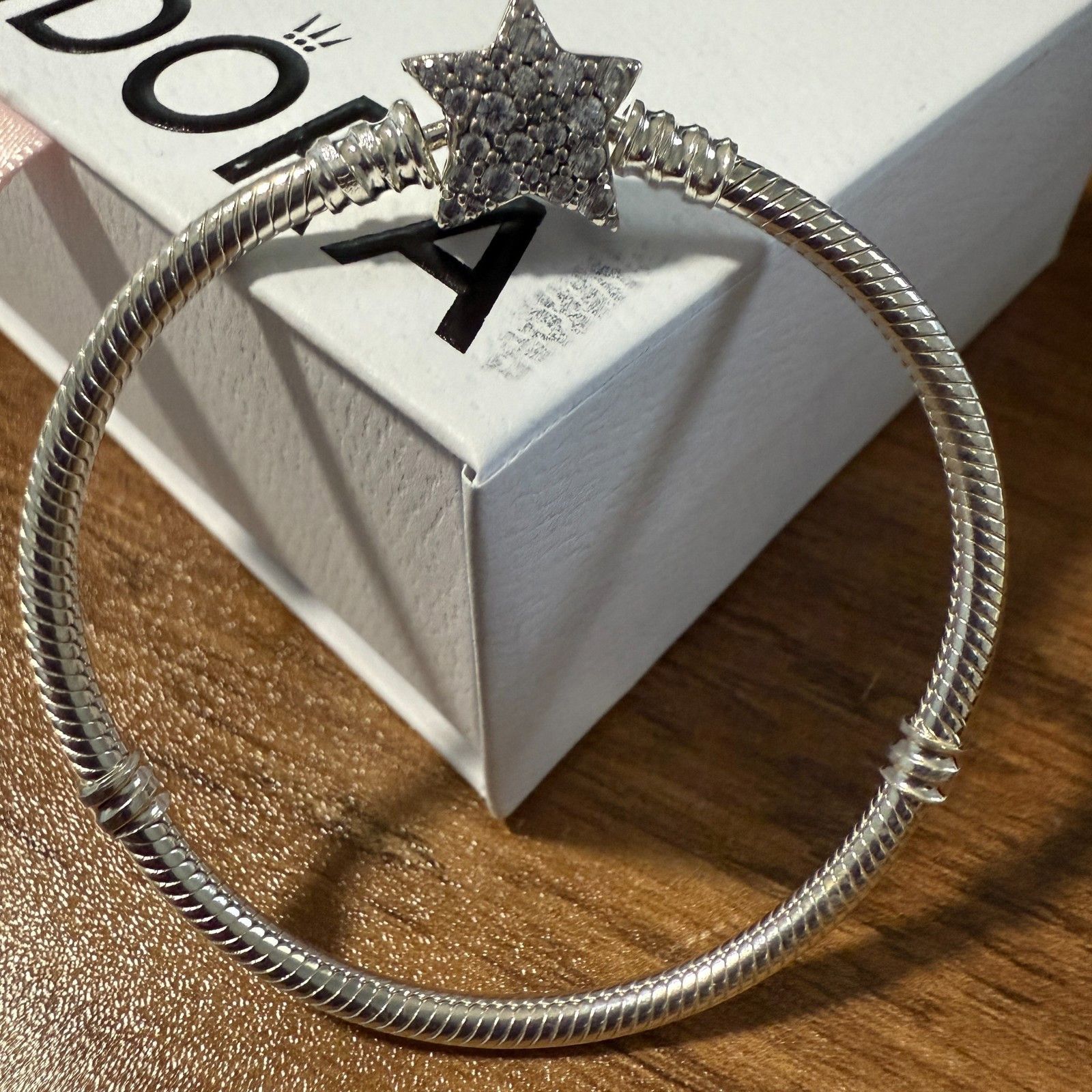 pandora Authentic Pandora Sparkling Star Sterling Silver Snake Chain Size ONE SIZE - 1 Thumbnail
