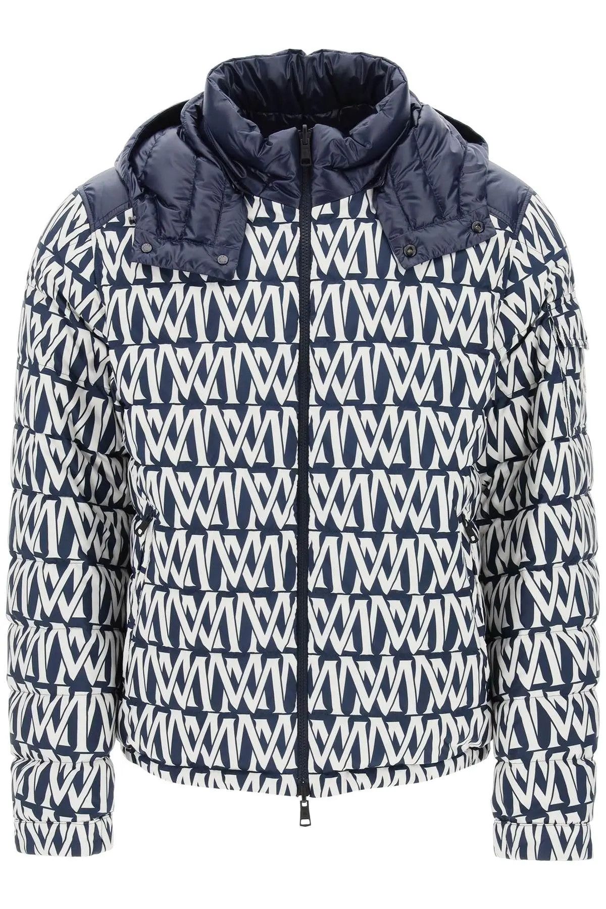 image of Moncler O1S22I1N0324 Reversible Tablasses Down Jacket In Blue White, Men's (Size XL)