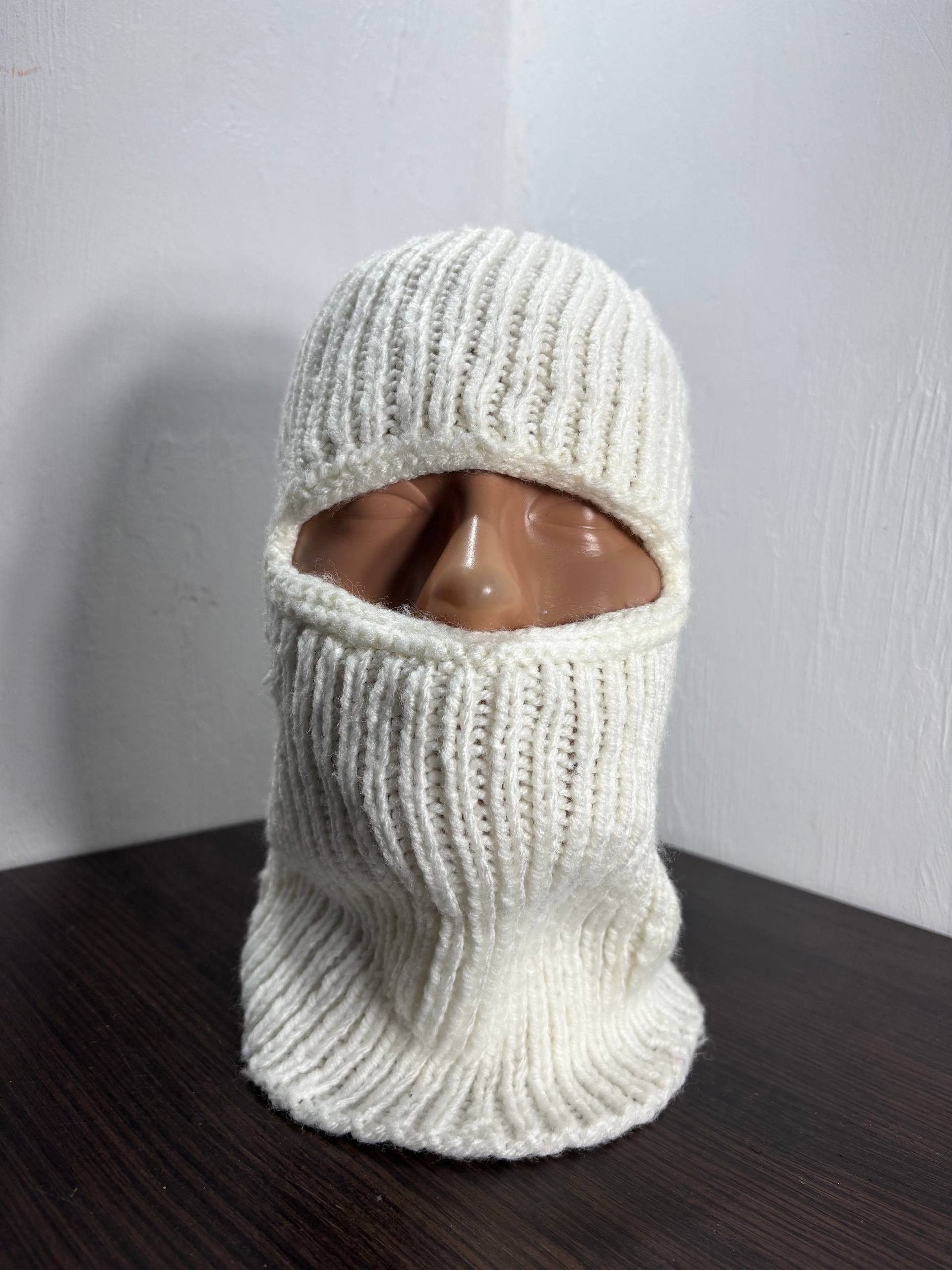 Japanese Brand Y2K Ski Balaclava Hype Knit Crazy Distressed Hat Size ONE SIZE - 2 Thumbnail