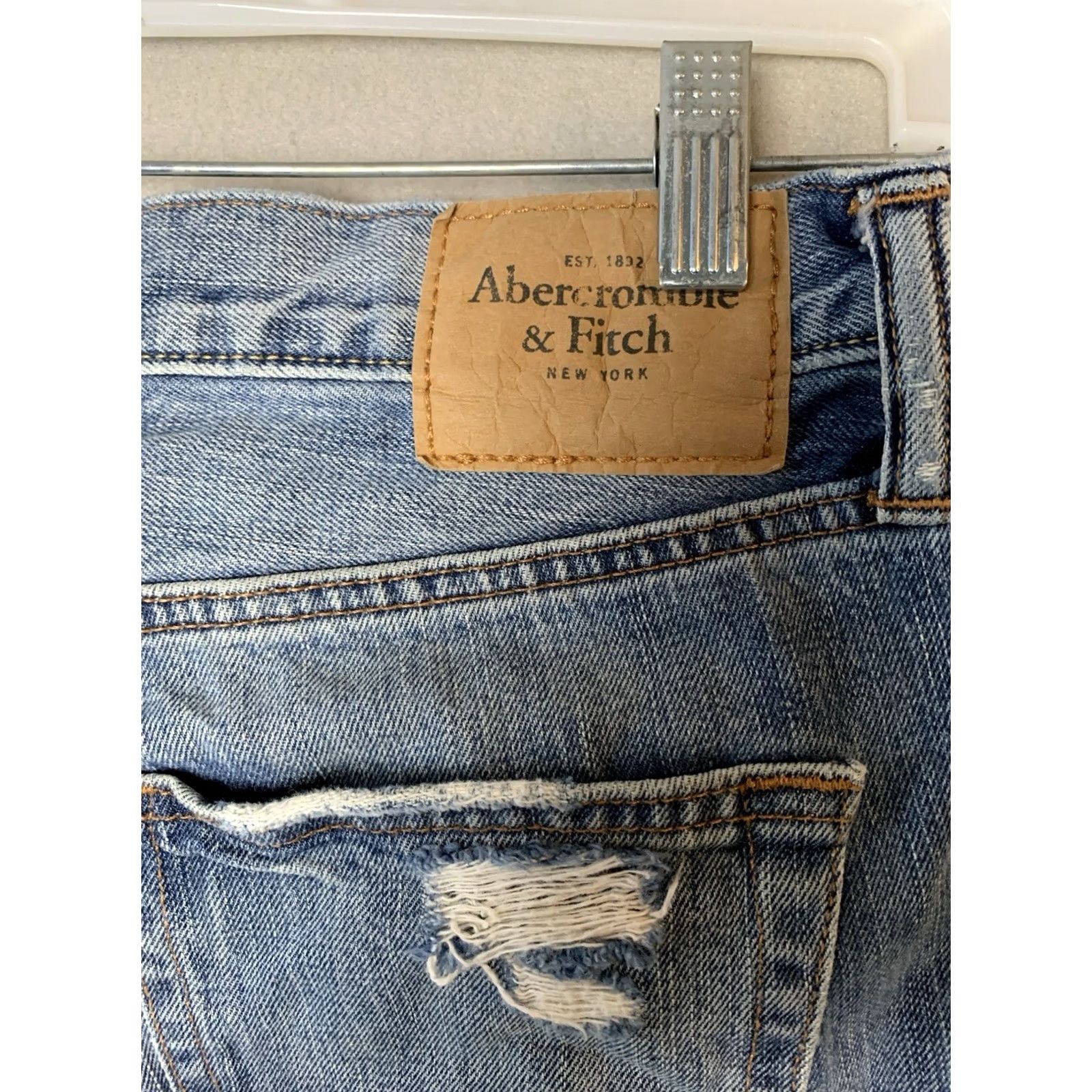 Abercrombie & Fitch VINTAGE Abercrombie & Fitch Jeans Slim Straight 30x36 Distressed Button Fly Blue Mens Regular 5-Pocket Grunge Style Retro College USA Size US 30 / EU 46 - 4 Thumbnail
