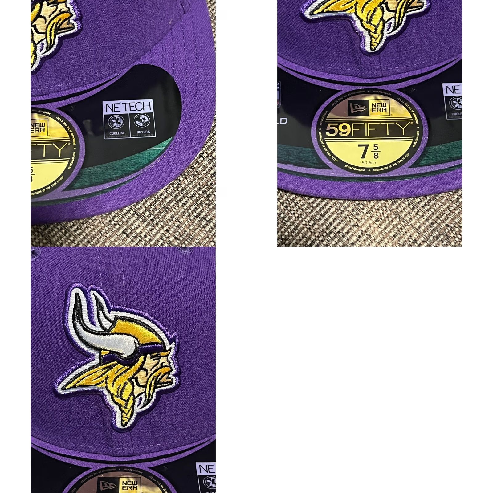 New Era New Era Minnesota Vikings Hat Mens 7 5/8 Purple NFL On-Field 59FIFTY Fitted Cap Size ONE SIZE - 8 Thumbnail
