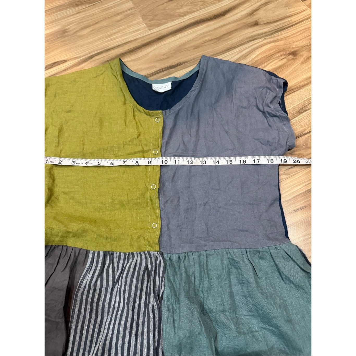 Advisry Clothing Conscious Clothing linen patchwork dress sz Small Size S / US 4 / IT 40 - 6 Thumbnail