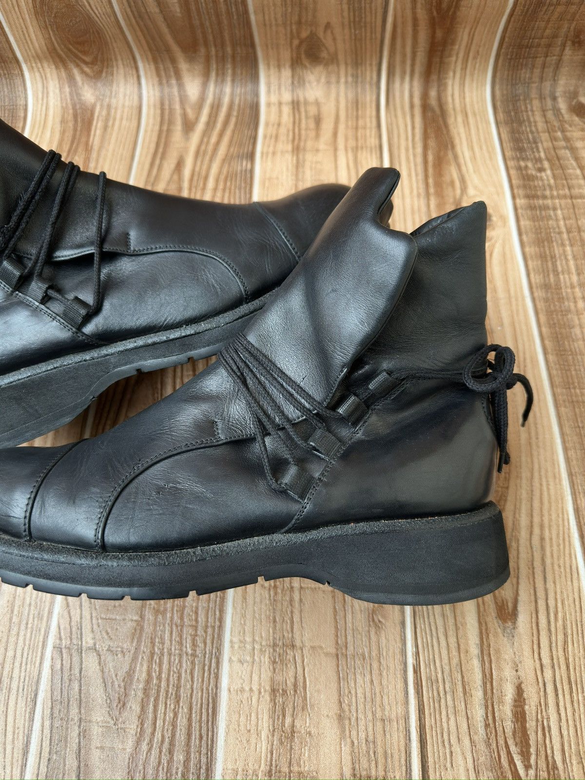 Emporio Armani Empirio Armani Leather Biker Lace Up Boots Like Rick Owens Size US 10 / EU 43 - 6 Thumbnail