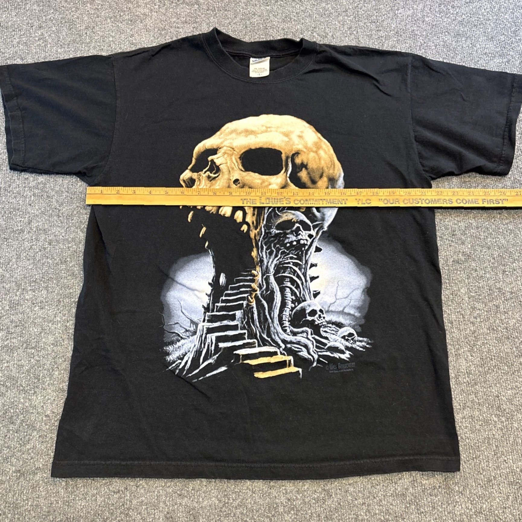 Anvil VINTAGE Wes Benscoter Horror Skull Grim Reaper Anvil Large L T-Shirt Black Mens Shirt Size US L / EU 52-54 / 3 - 5 Thumbnail