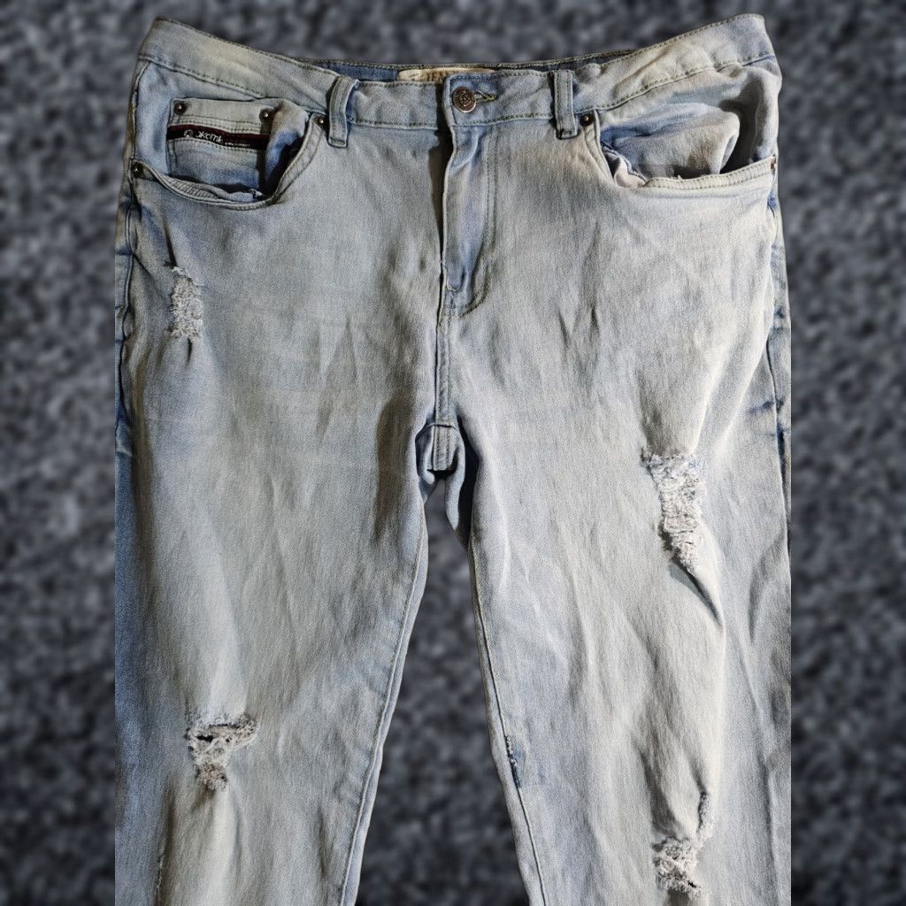 Akademiks VINTAGE Akademiks Jeanius Denim Jeans Slim Straight Acid Wash Stretch Mens 34x30 Size US 34 / EU 50 - 1 Thumbnail