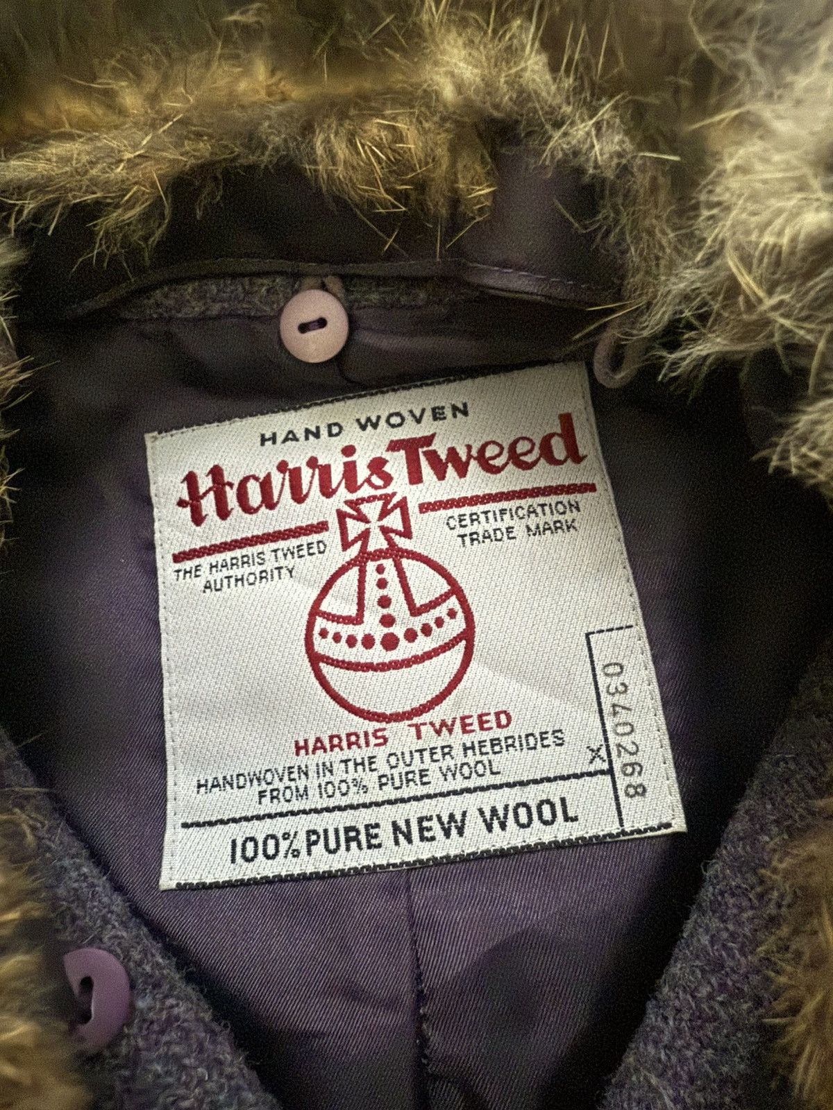 Harris Tweed Harris Tweed Hand Woven Fur Collar Jacket Size XS / US 0-2 / IT 36-38 - 7 Thumbnail