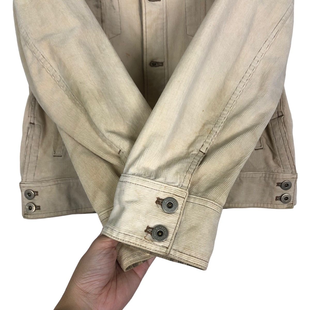 Burberry 🔥Vtg Cropped Biker Jacket Corduroy Burberry Nova Check Size US M / EU 48-50 / 2 - 13 Thumbnail