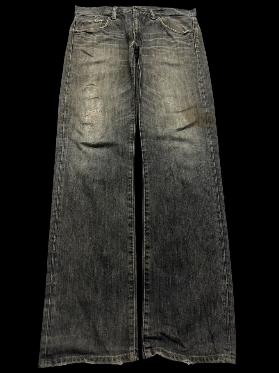 Uniqlo 💥Crazy Thrashed 90s Uniqlo Rusty Distressed Grunge Jeans Size US 33 - 1 Thumbnail