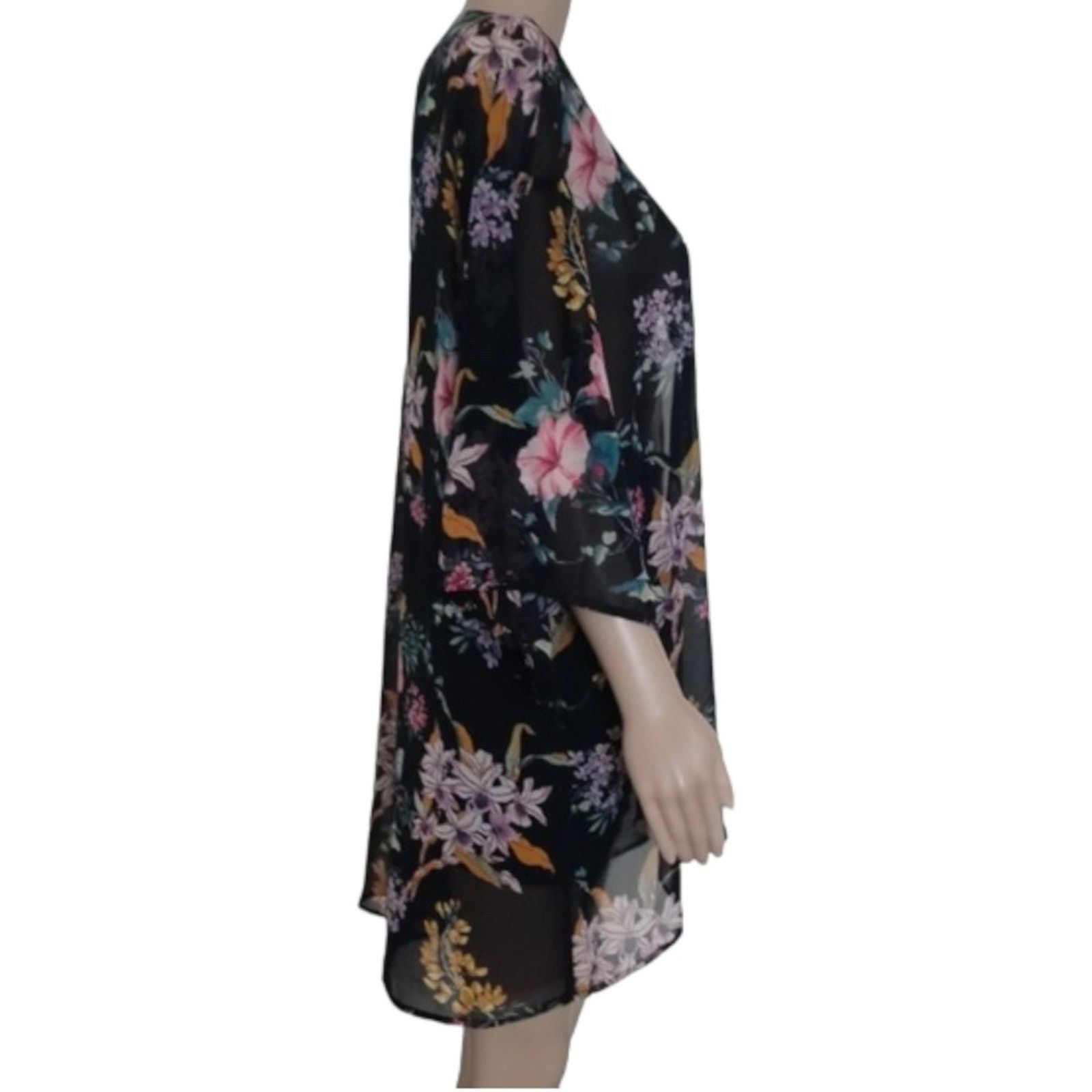 H&M H&M Floral Semi Sheer Kimono Cardigan Top, M Size M / US 6-8 / IT 42-44 - 4 Thumbnail