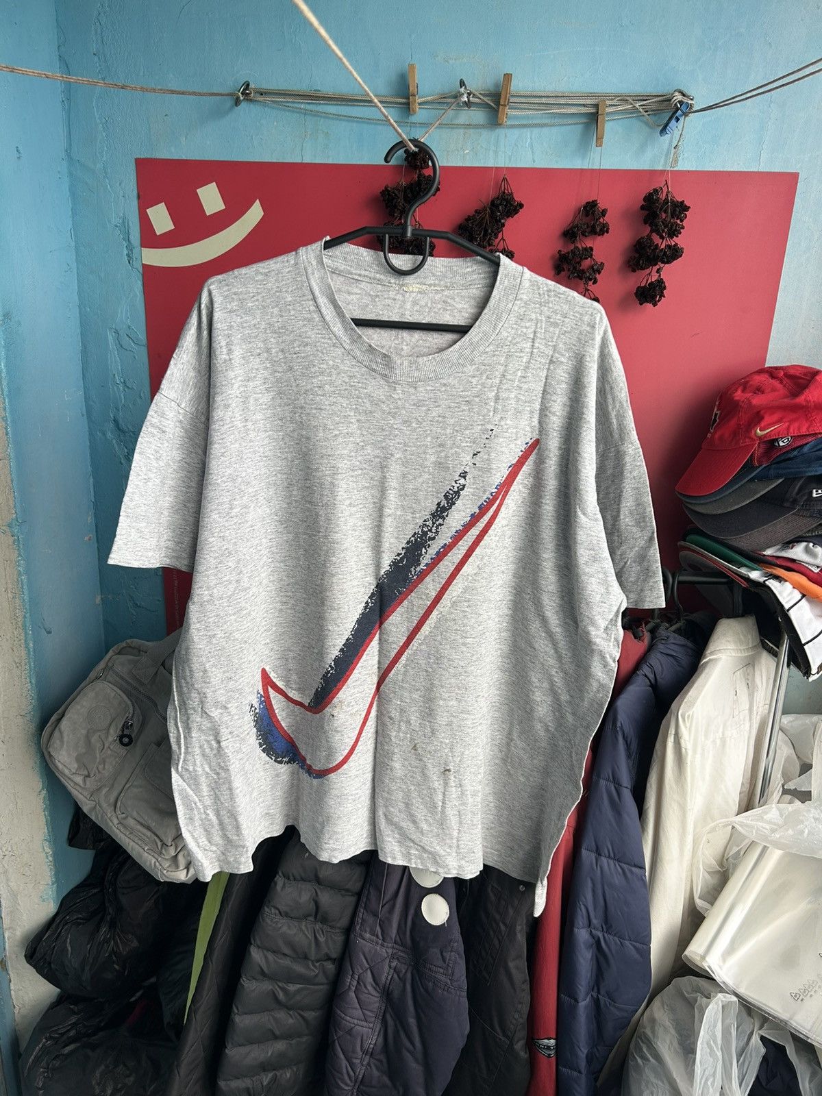 Nike × Vintage Nike Vintage Big Logo Graphic Print Rare Item Oversized Size US XL / EU 56 / 4 - 1 Thumbnail