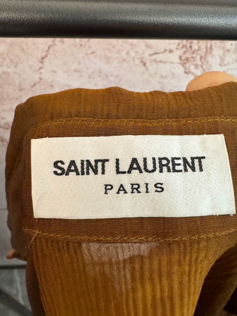Yves Saint Laurent Saint Laurent size 37 24SS Gold Silk See-Through Shirt 2502 Size US M / EU 48-50 / 2 - 5 Thumbnail