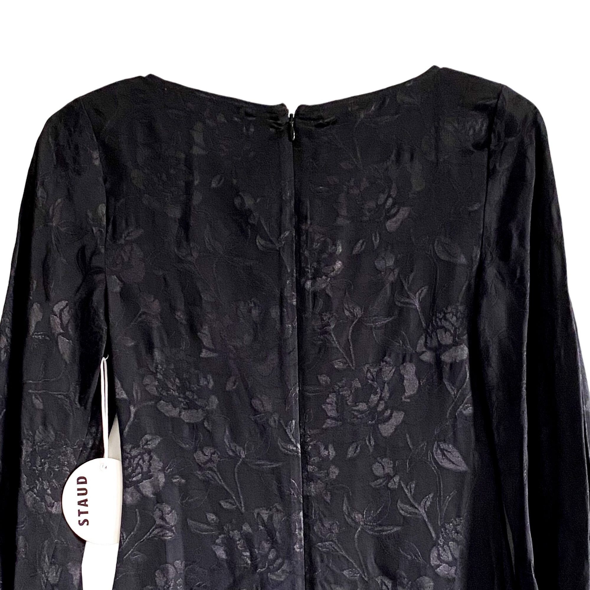 Staud STAUD Sofia Black Jacquard Midi Dress Size 0 NWT Size XS / US 0-2 / IT 36-38 - 10 Thumbnail