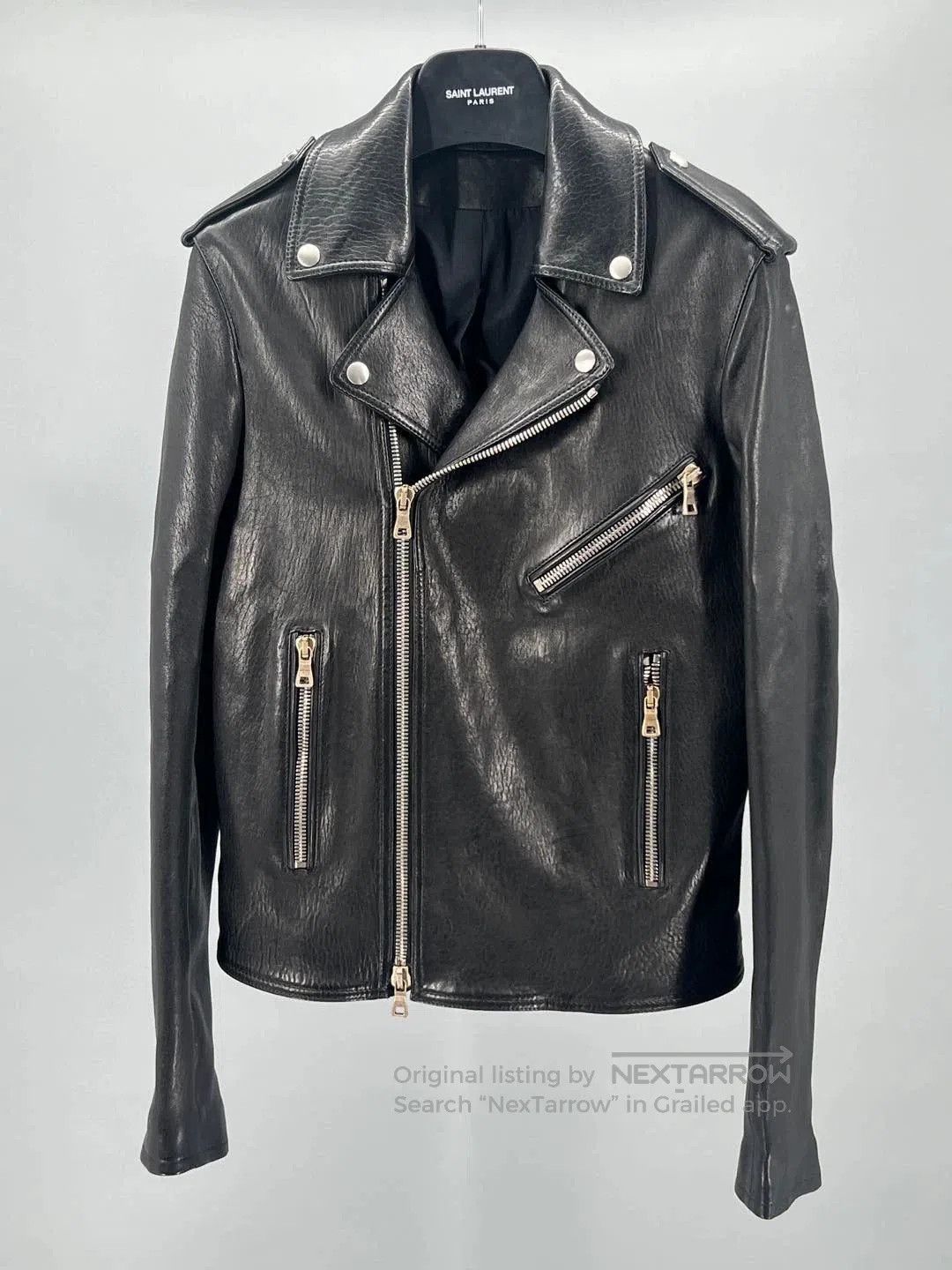 Balmain balmain black leather biker jacket for men. Size US M / EU 48-50 / 2 - 1 Thumbnail