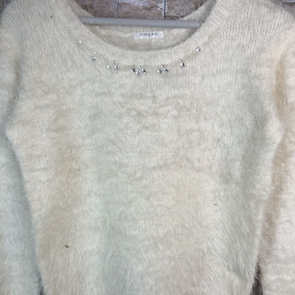 Homespun Knitwear × Japanese Brand Colza White Shag Shaggy Fur Mohair Knitwear #A18 Size M / US 6-8 / IT 42-44 - 5 Thumbnail