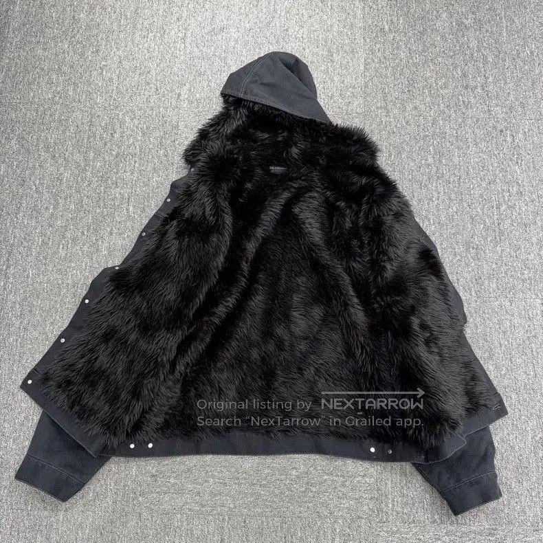 Balenciaga Balenciaga Fur Denim Jacket. Size US S / EU 44-46 / 1 - 2 Thumbnail