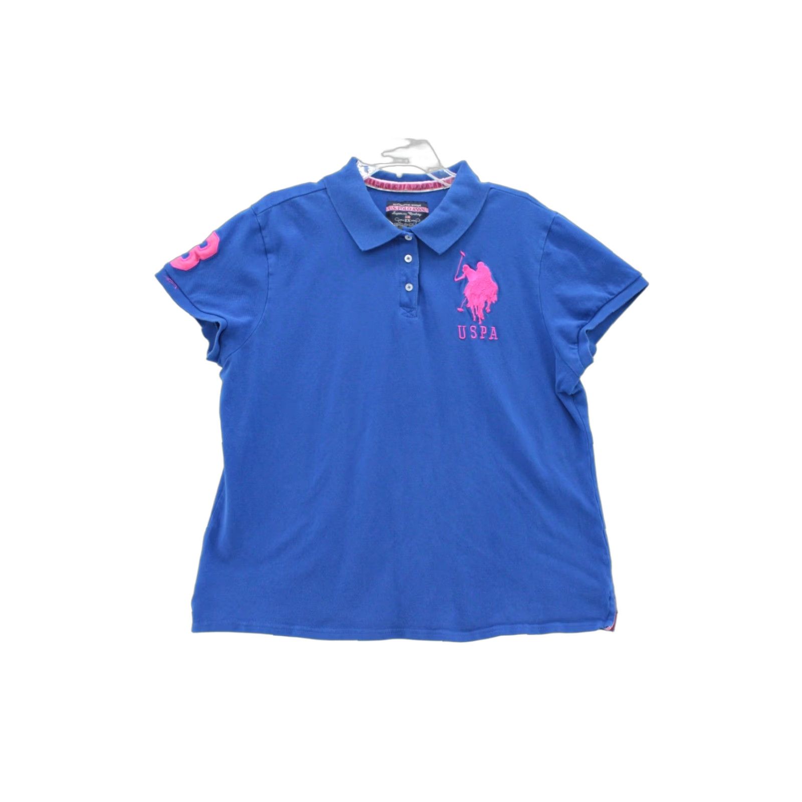U.S. Polo Assn. US Polo Assn. Polo Shirt Womens 2X Blue Pink Logo Embroidered Preppy Big Pony Shirt Womens 2XL Blue Pink Logo Embroidered Preppy Big Pony Size XXL / US 16-18 / IT 52-54 - 1 Thumbnail
