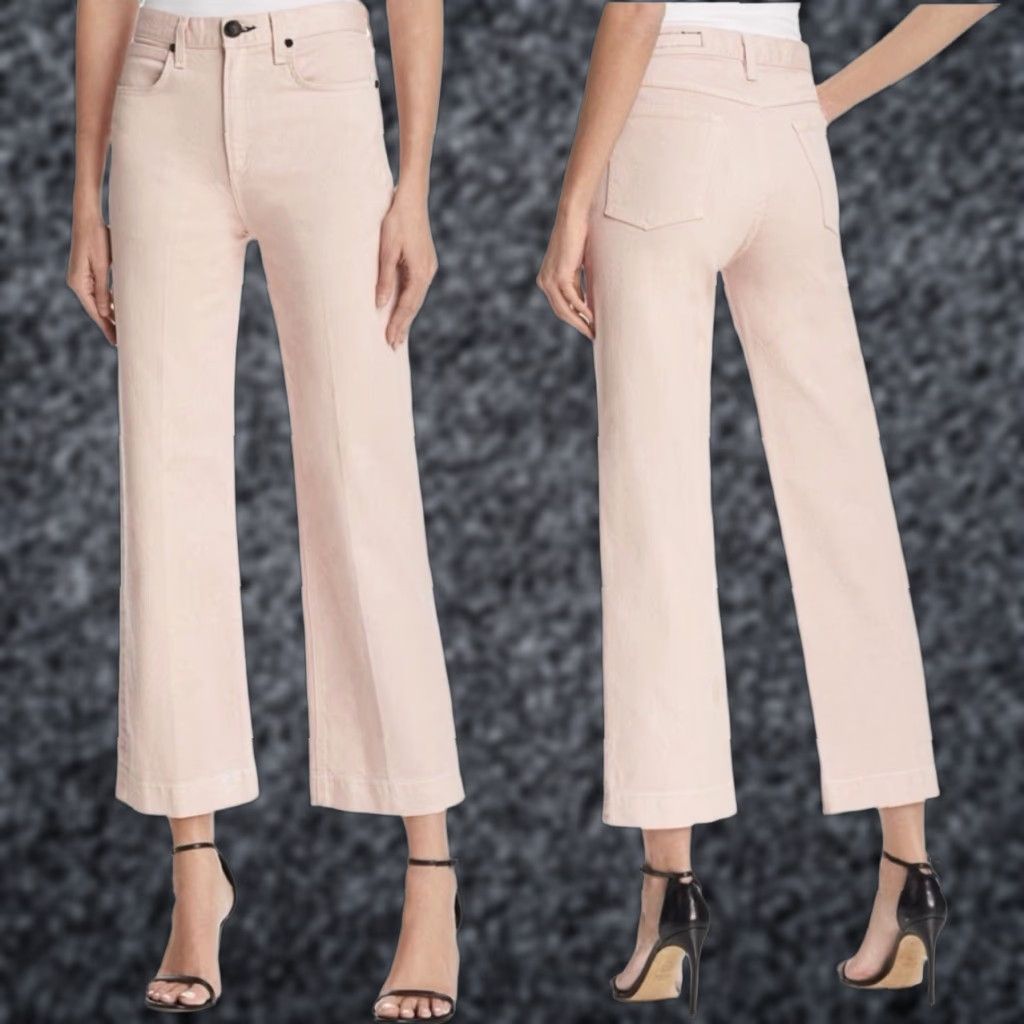Rag & Bone rag & bone Justine High-Rise Wide-Leg Crop Jeans Sz 24 Blush Pink Size 42" / US 20 - 1 Thumbnail