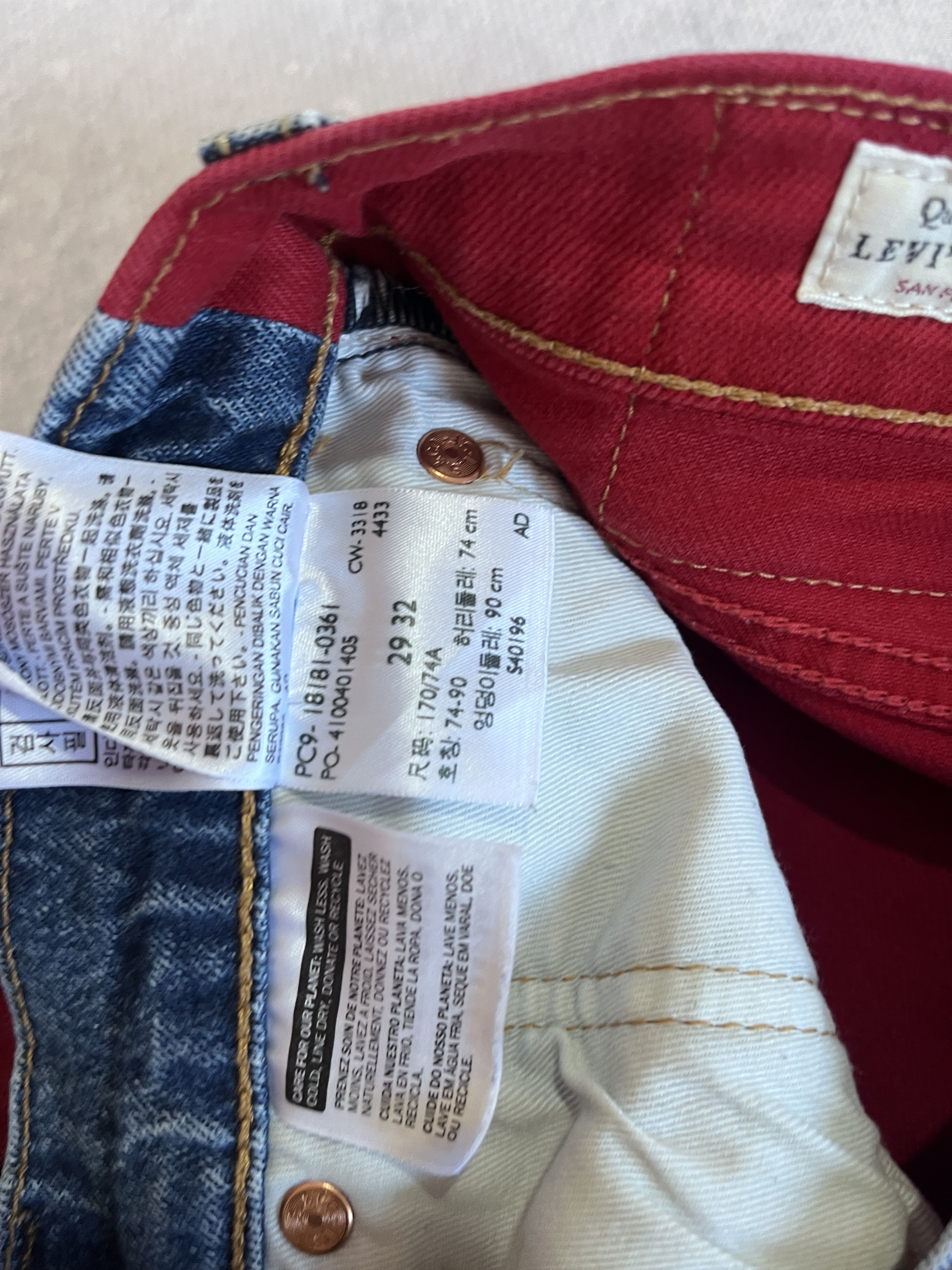 Levi's LEVI'S 541 ATHLETIC TAPER COLORBLOCK STRAIGHT DENIM PANTS Size US 29 - 12 Thumbnail