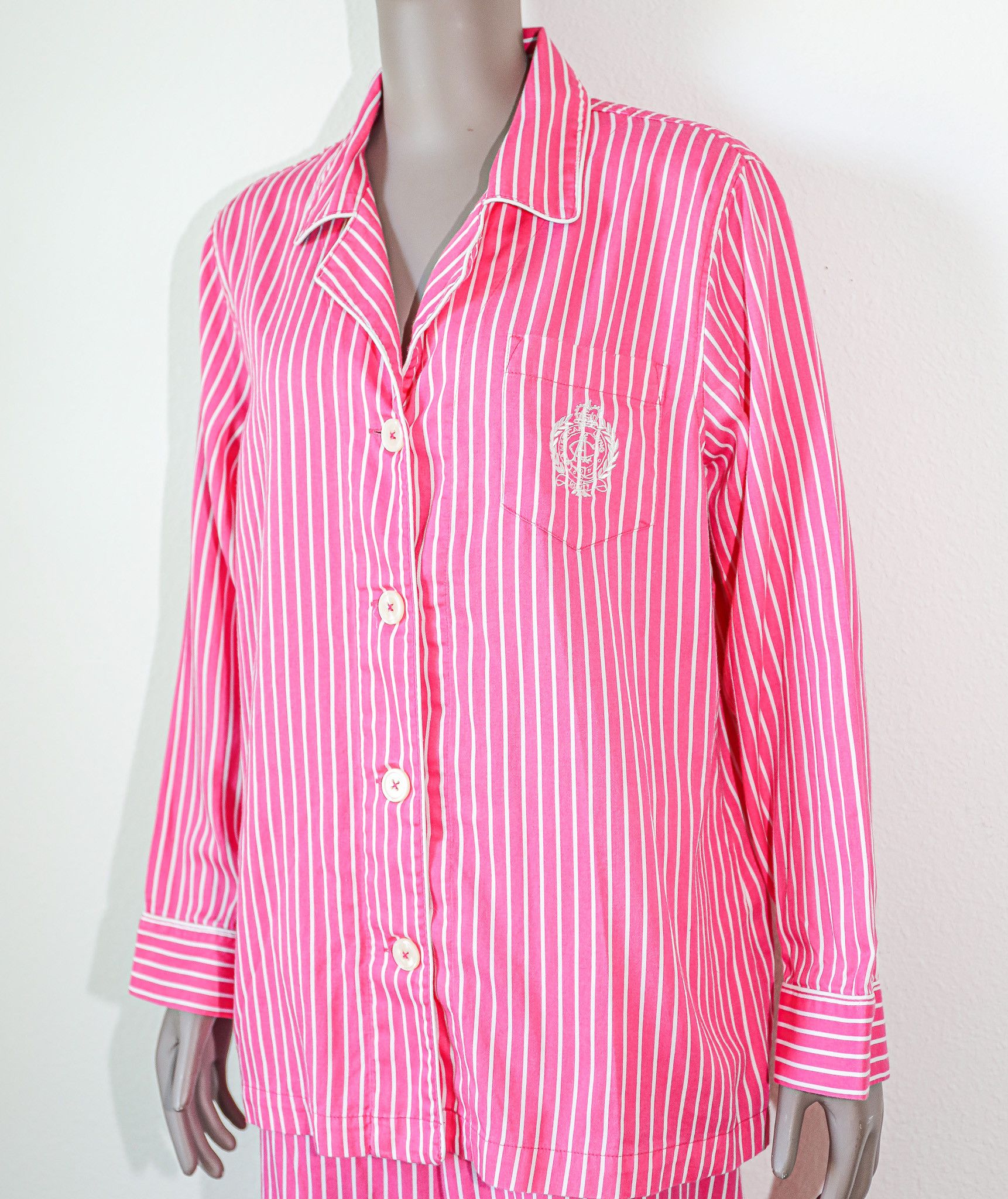 Other Pink & White Preppy Striped Pajamas Loungewear XL Size XL / US 12-14 / IT 48-50 - 2 Thumbnail