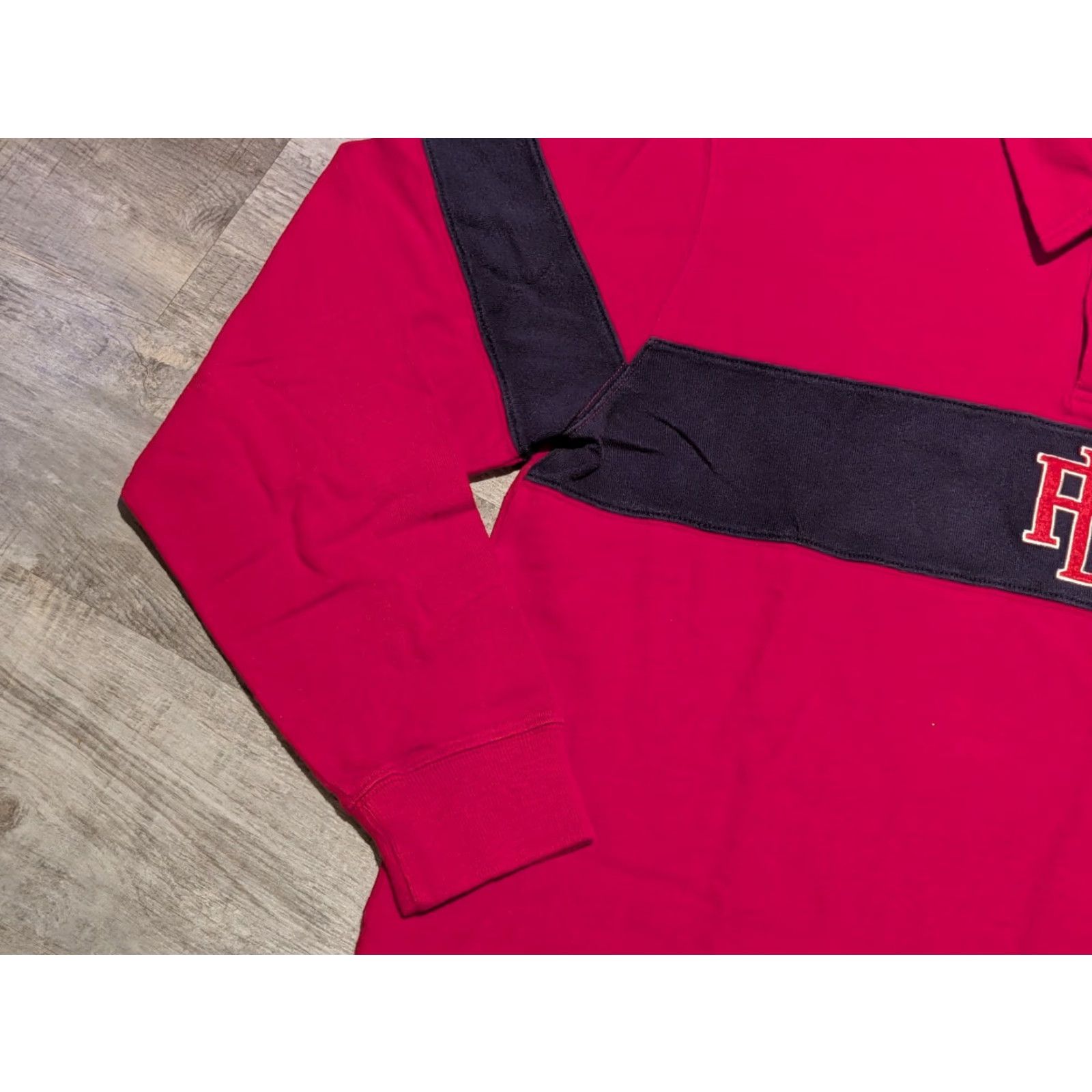 Ralph Lauren VINTAGE 90s Ralph Lauren Polo Jeans Co Rugby Shirt Long Sleeve Red M USA Made Mens Polo Shirt Size US M / EU 48-50 / 2 - 4 Thumbnail