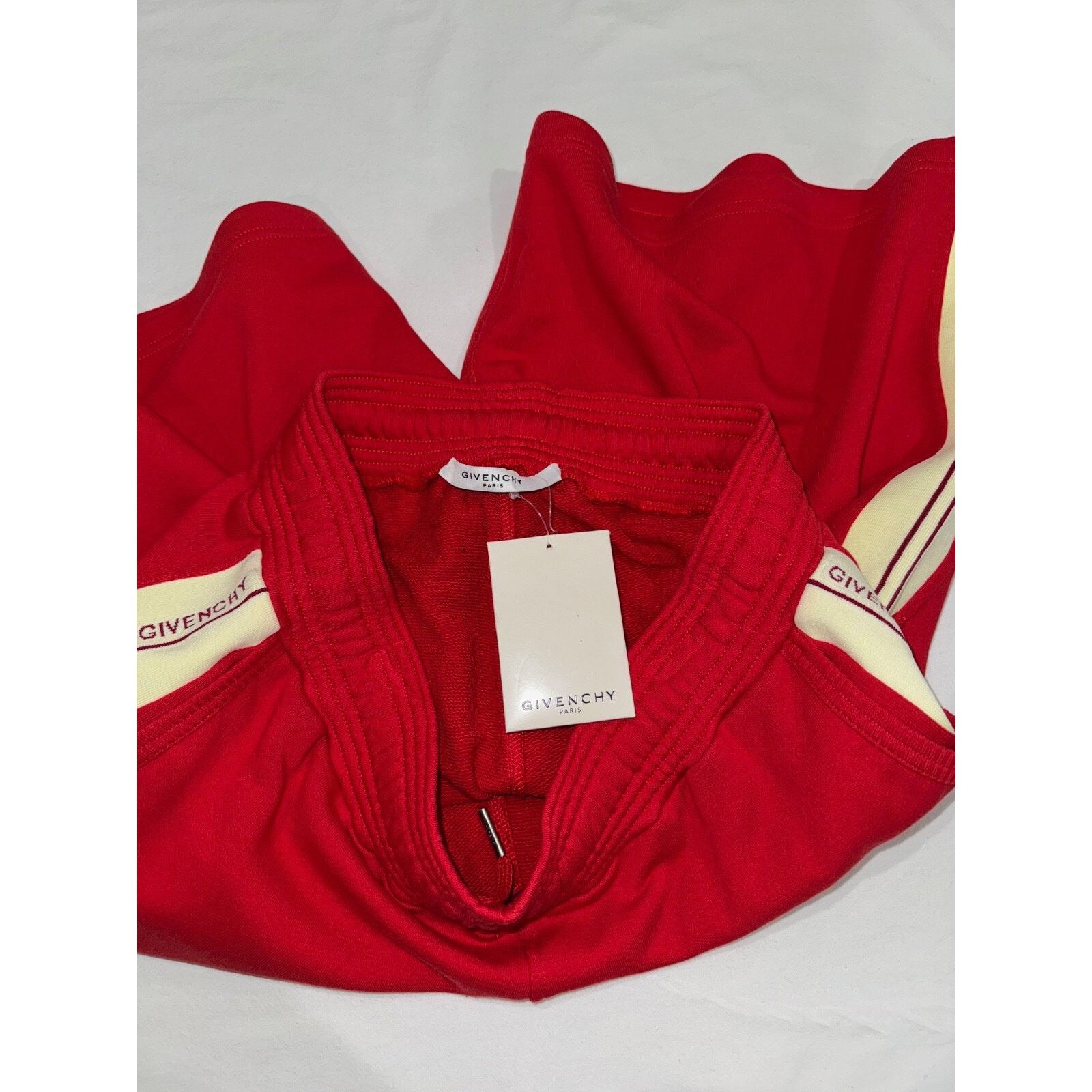 Givenchy Givenchy Paris Red Cream Off White Stripe Side Logo Cotton Size US 32 / EU 48 - 7 Thumbnail