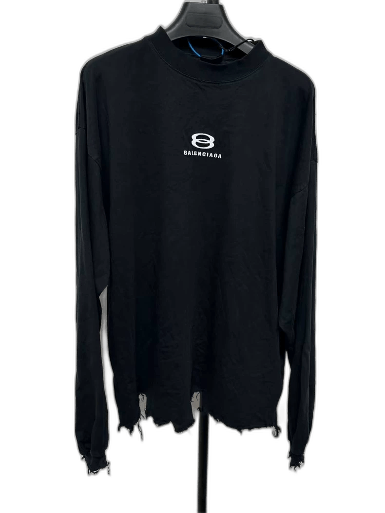 balenciaga distressed long sleeve t-shirt