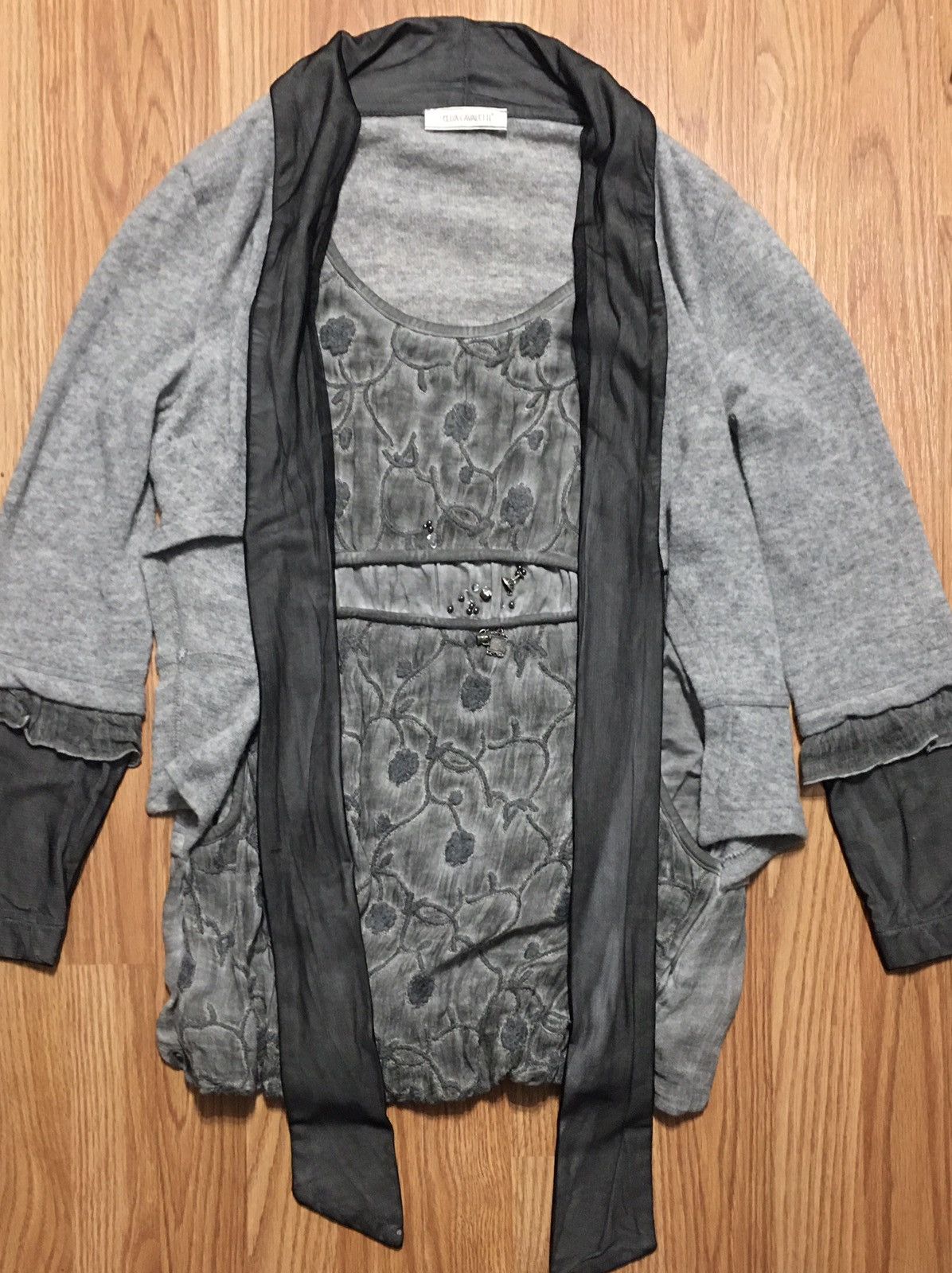 Elisa Cavaletti Elisa Cavaletti Deisgner Grey Long Tunic Blouse Size L Size L / US 10 / IT 46 - 7 Thumbnail