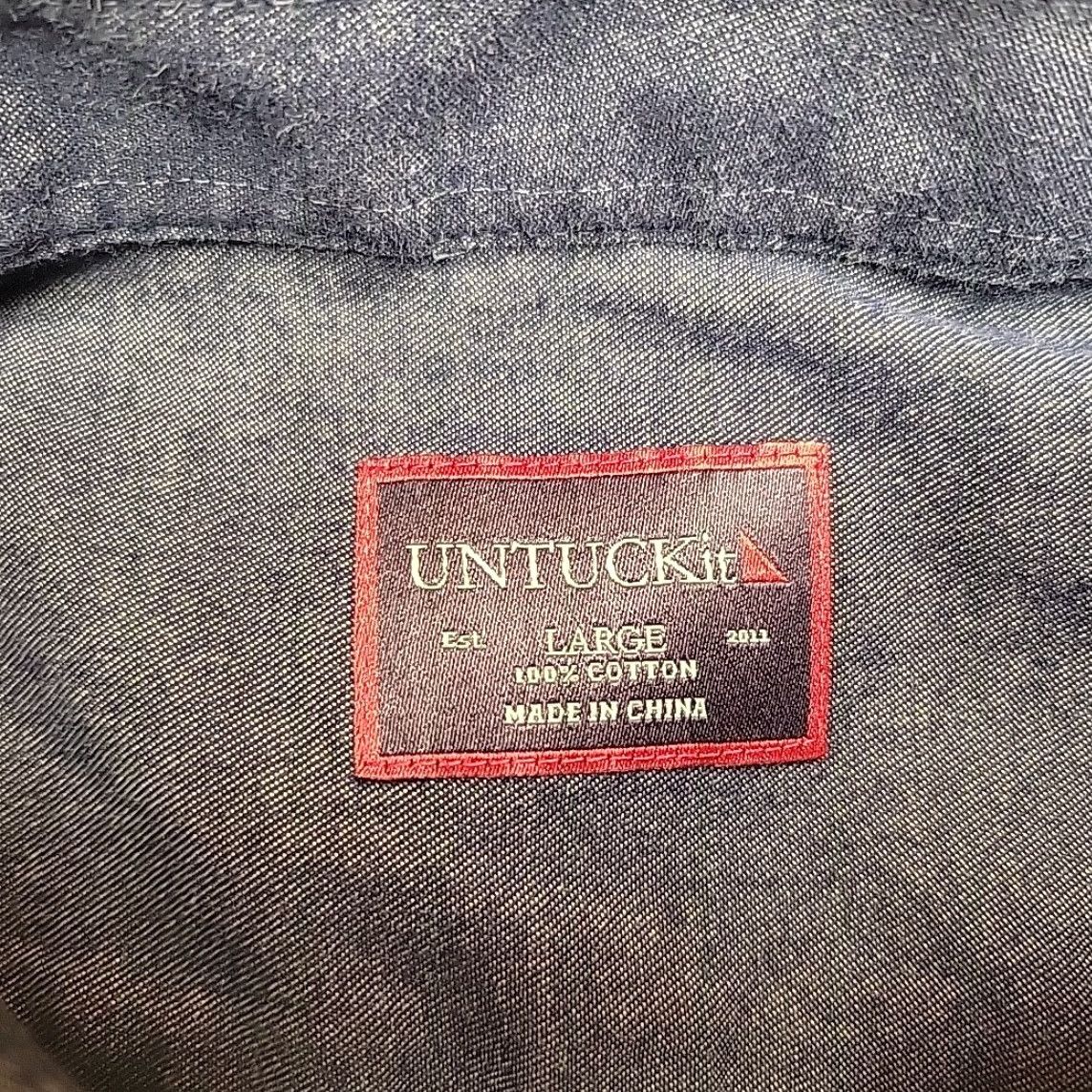 UNTUCKit UNTUCKit Shirt Mens L Blue 100% Cotton Long Sleeve Button Up Office Casual Size US L / EU 52-54 / 3 - 3 Thumbnail