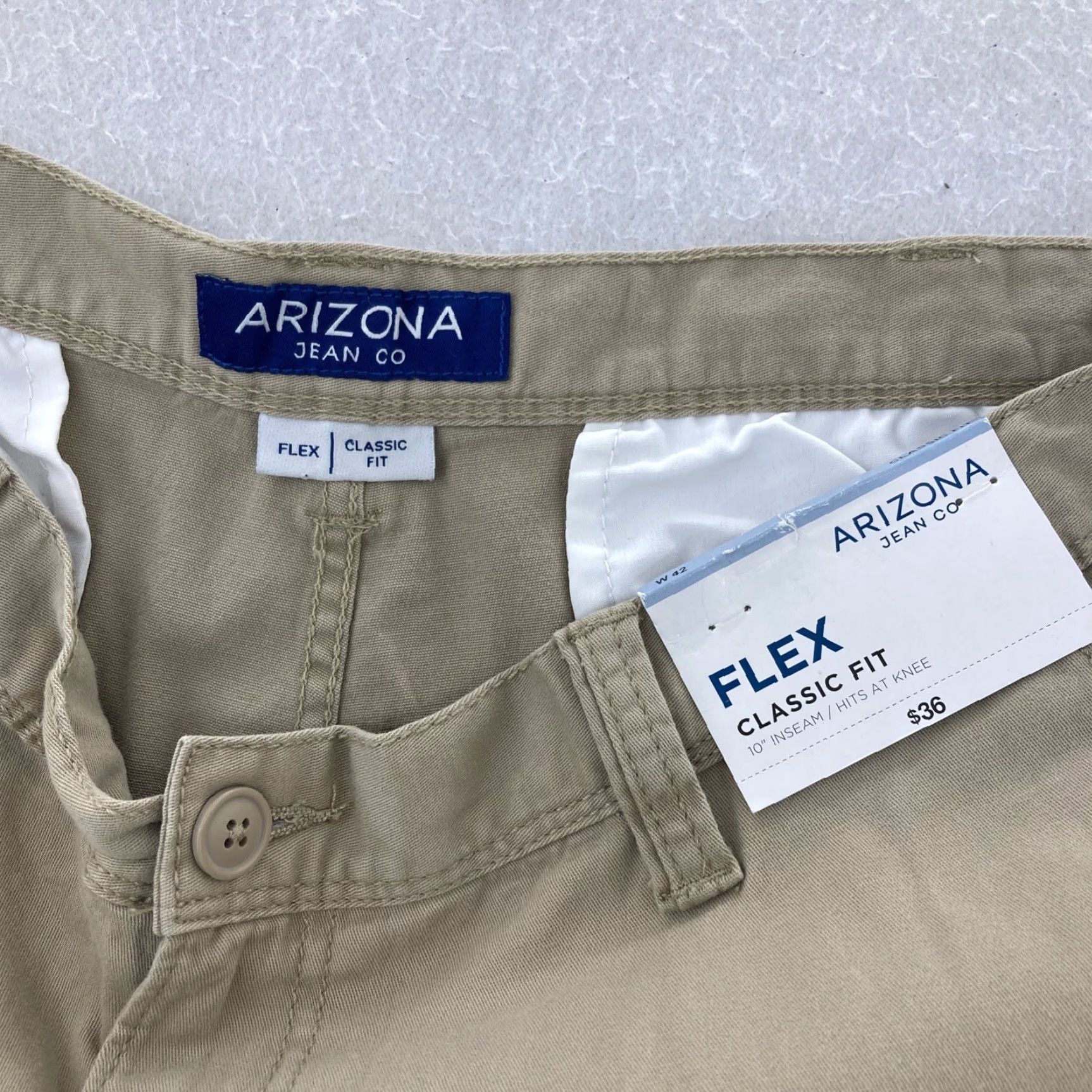 Vintage AriZona Chino Shorts Men's 42 Pockets Hampton Khaki Beige NWT Size US 42 / EU 58 - 6 Thumbnail