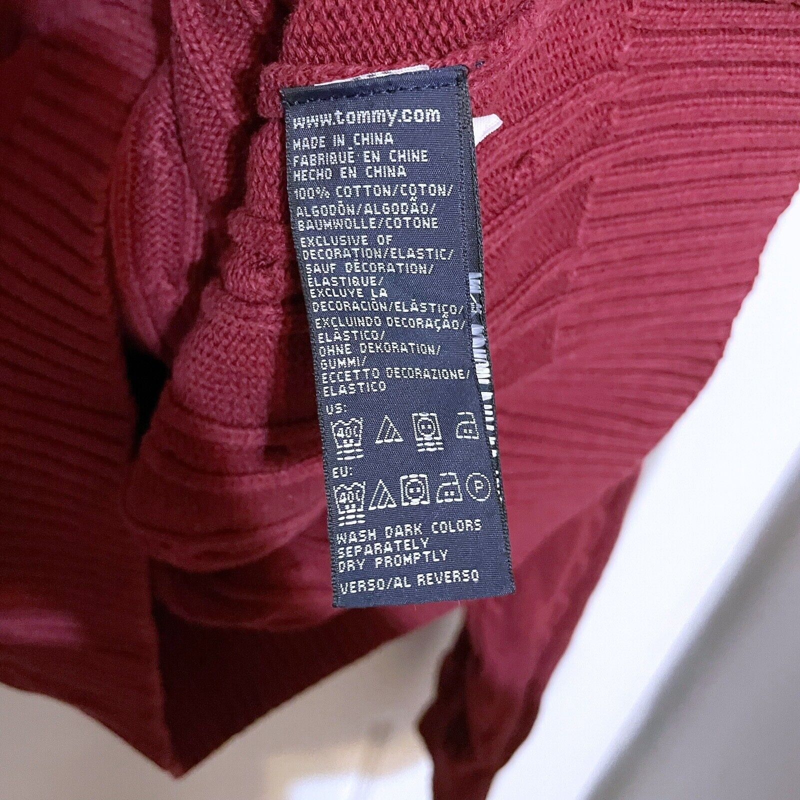 Tommy Hilfiger Tommy Hilfiger Mens Sweater Size L Red Cable Knit Burgundy Size XL / US 12-14 / IT 48-50 - 4 Thumbnail