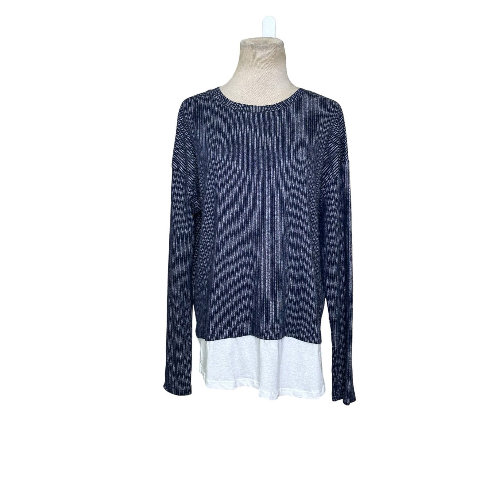 Zara Zara blue striped long sleeves knit top size Medium Size M / US 6-8 / IT 42-44 - 14 Thumbnail