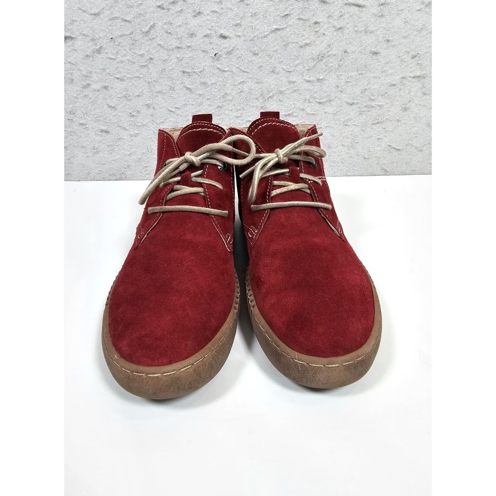 Vintage VINTAGE Josef Seibel Chukka Boots Women’s Sz 41 Red Suede Sherpa Lined Ankle Leather Insole Warm Indoor Outdoor Bohemian 90s? No, not N/A Size US 8 / IT 38 - 3 Thumbnail