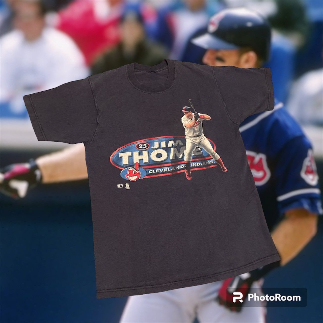 Vintage Cleveland Indians Jim Thome T-Shirt Size XL 1999 90s MLB