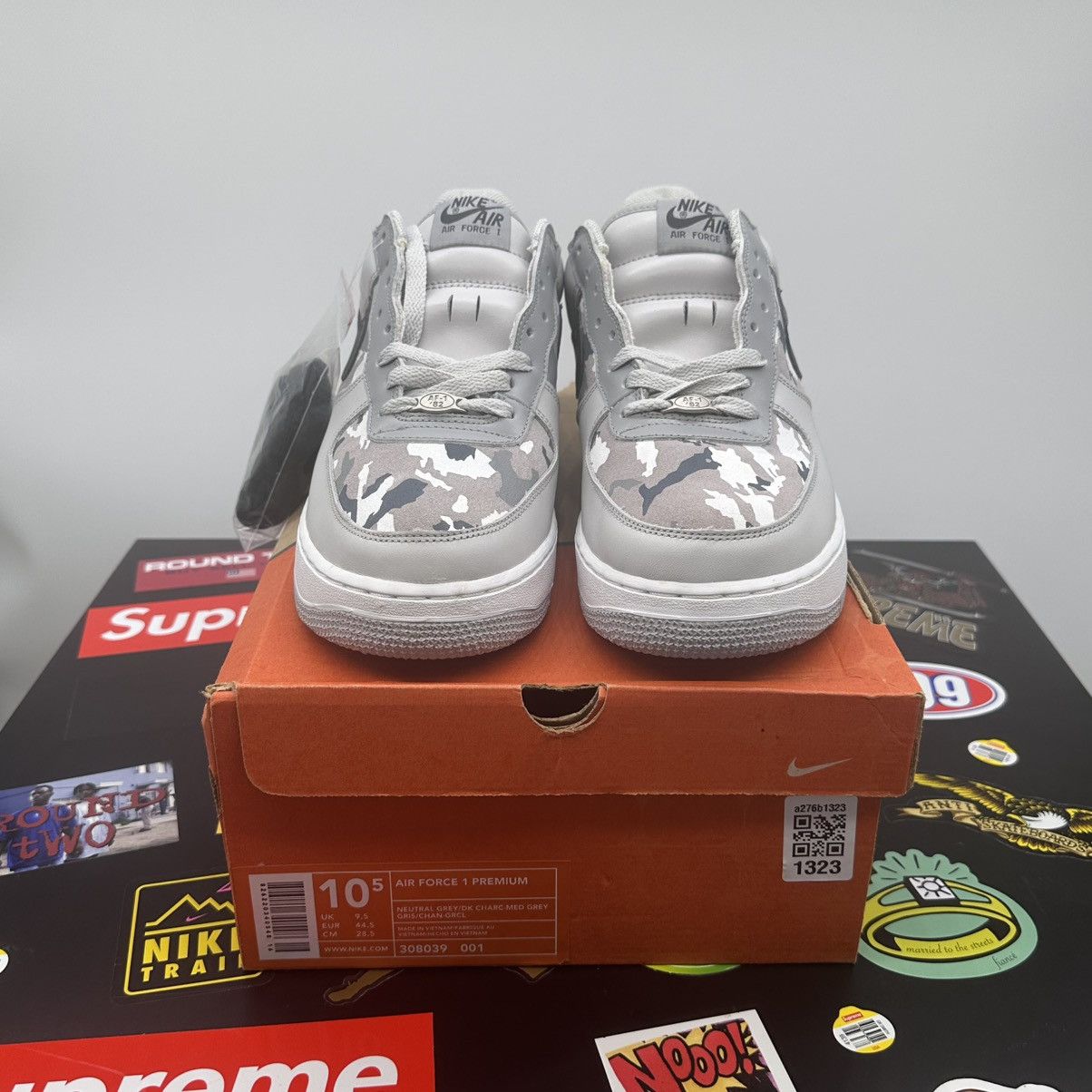 Nike Vintage Nike Air Force 1 Low Premium Grey Camo Size US 10.5 / EU 43-44 - 5 Thumbnail