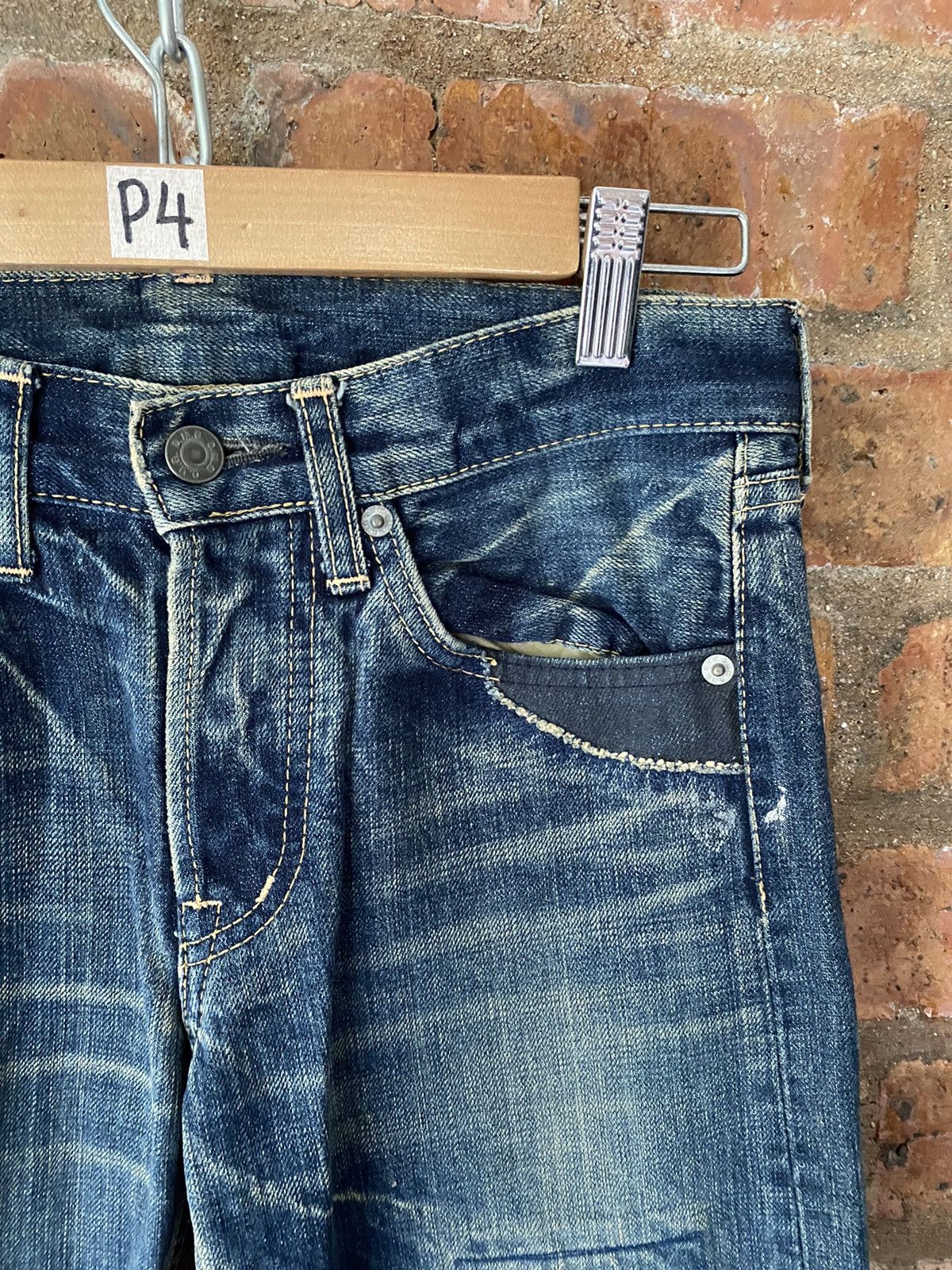 Kapital Vtg DMG Domino whisker patchwork distresses denim Size US 29 - 9 Thumbnail