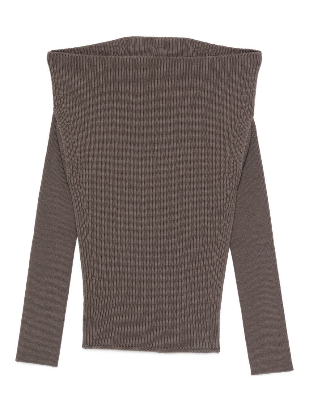 Rick Owens WOOL OFF-SHOULDER SWEATER Size S / US 4 / IT 40 - 1 Thumbnail