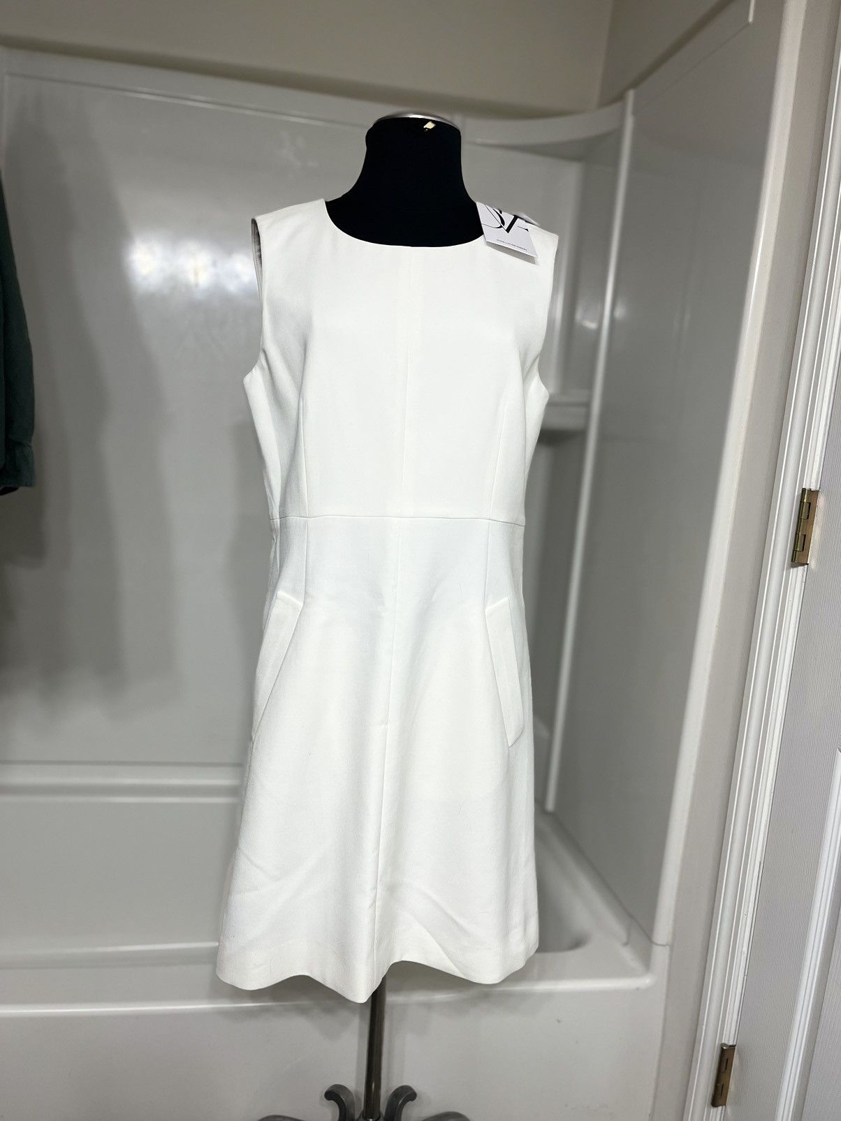 image of Diane Von Furstenberg Carpreena Dress in White, Women's (Size XL)