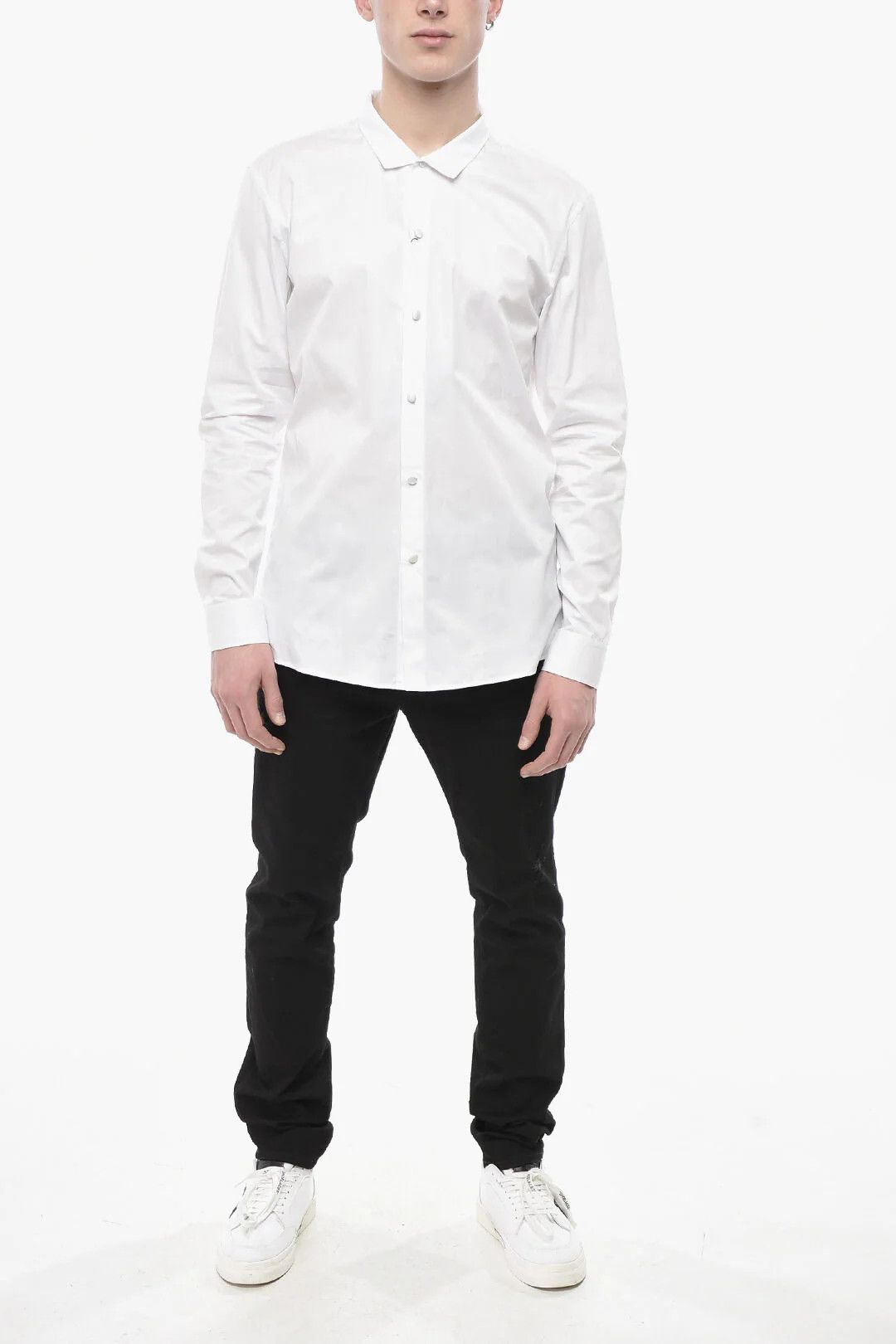 Balmain og1mm0326 Cotton Poplin Shirt in White Size US XXS / EU 40 - 4 Thumbnail