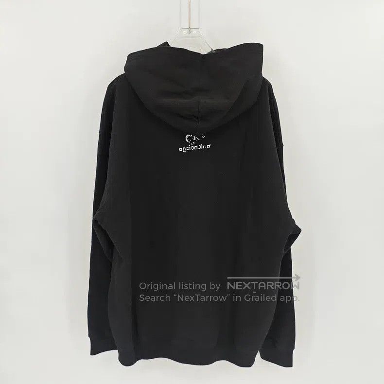 Balenciaga Black Hoodie with Front and Back Graffiti Logo