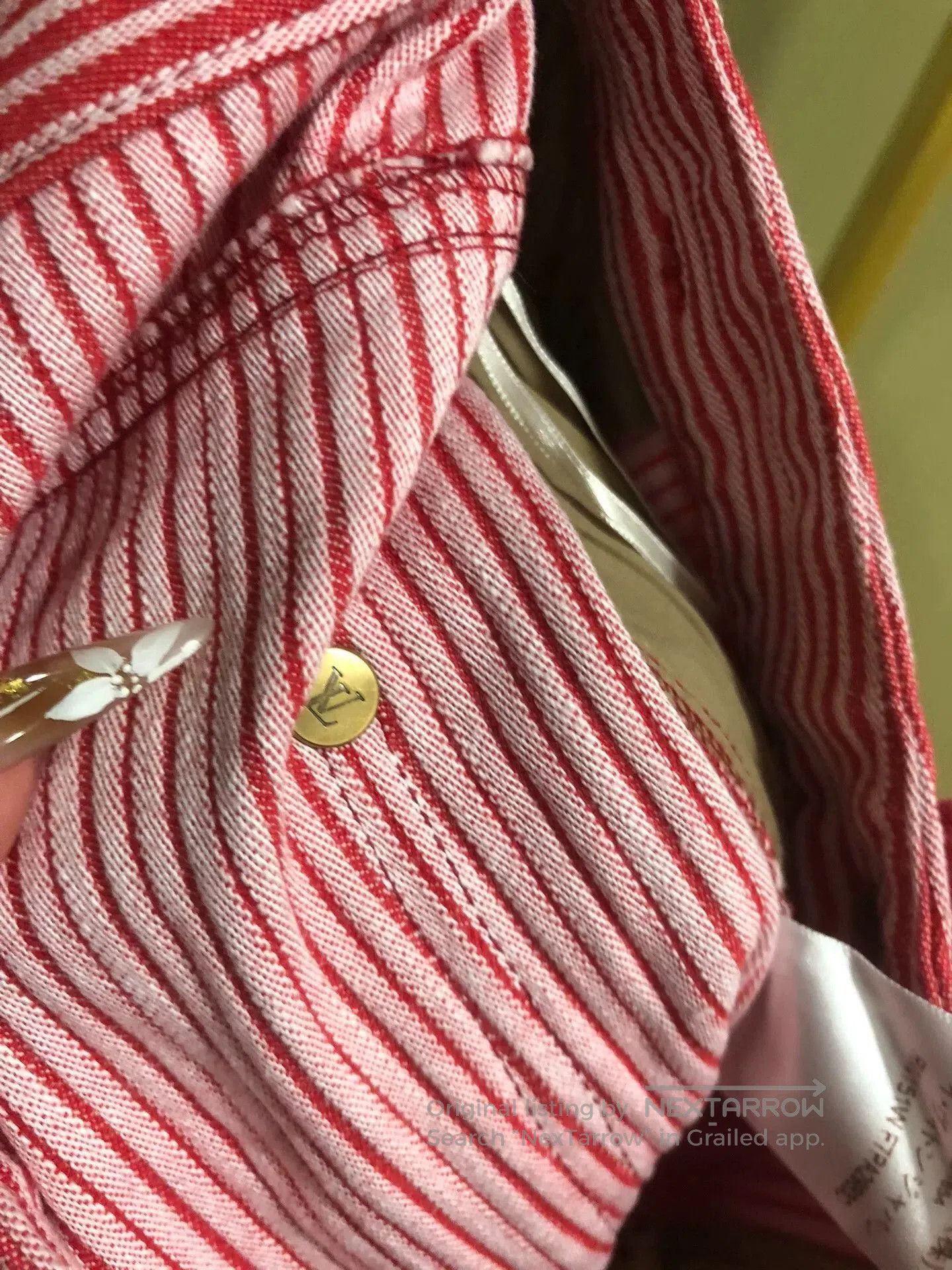 Louis Vuitton Louis Vuitton Red and White Striped Pants. Size 39" - 9 Thumbnail