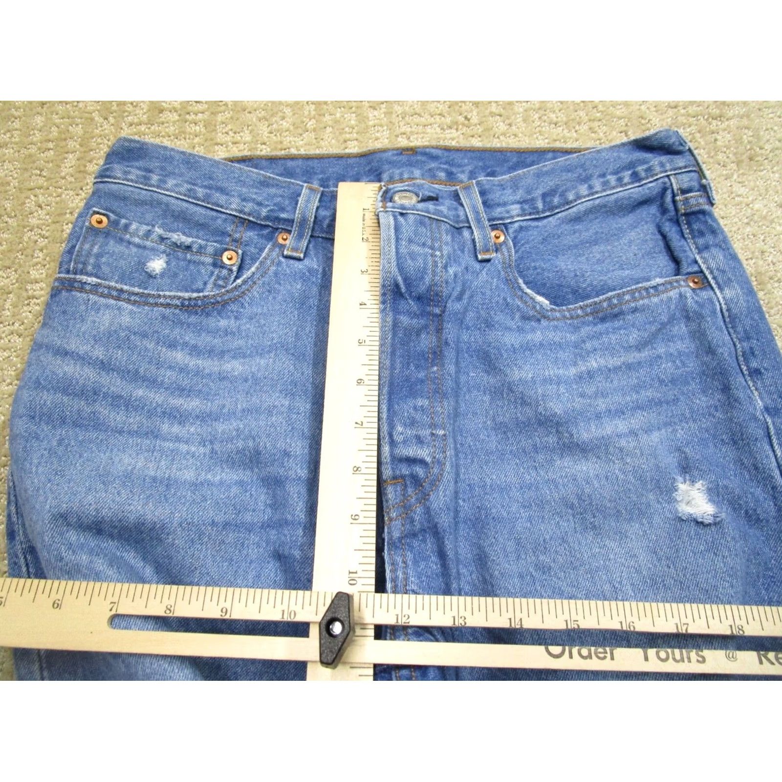 Levi's Levi's 501 Jeans Women Cropped High Rise Blue Distressed 5-Pocket Denim Relaxed 30 Size 30" / US 8 / IT 44 - 7 Thumbnail