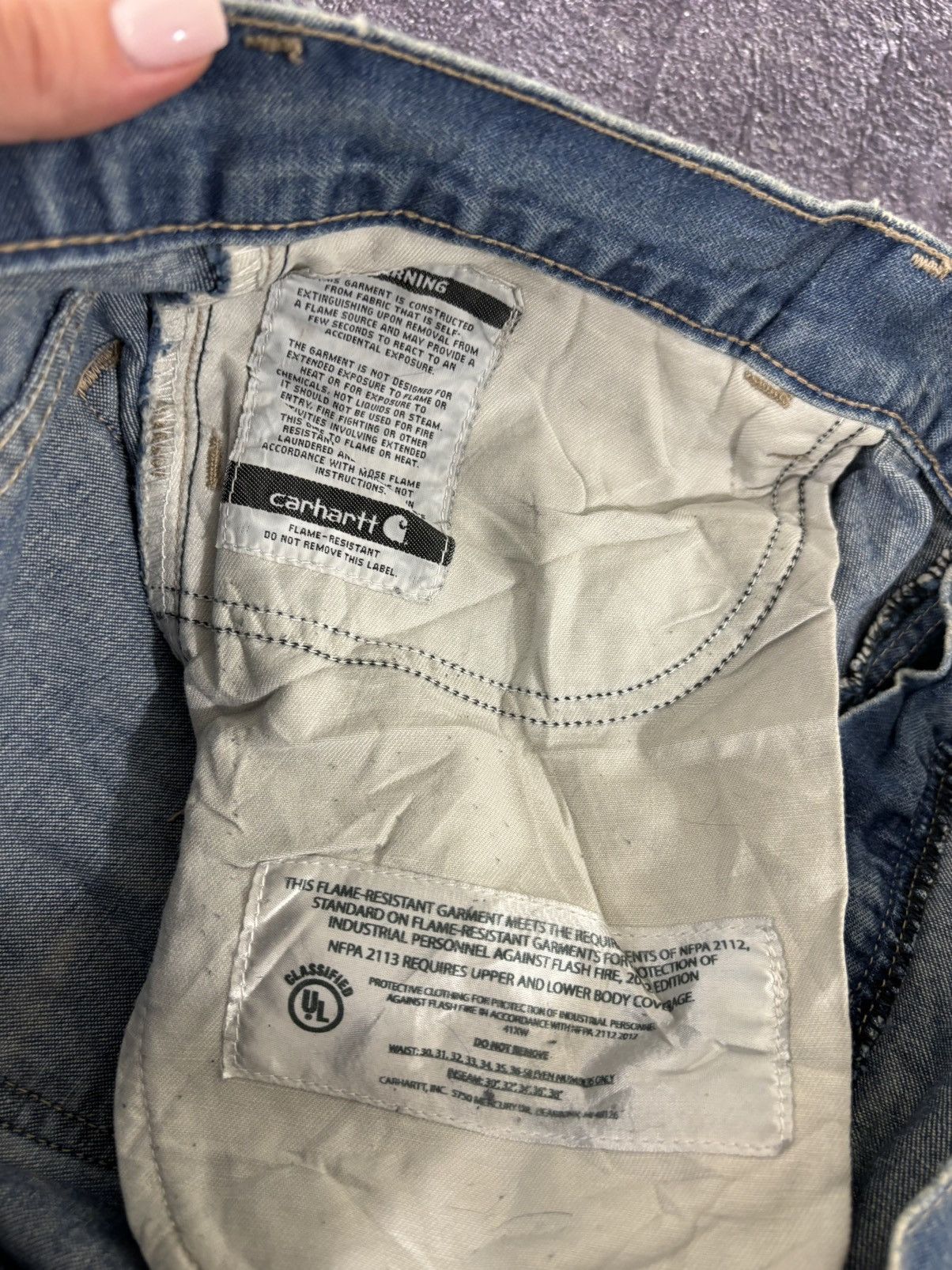 Carhartt Vintage 90s Carhartt Flame Resistant USA Work Denim Jeans Size US 40 / EU 56 - 17 Thumbnail
