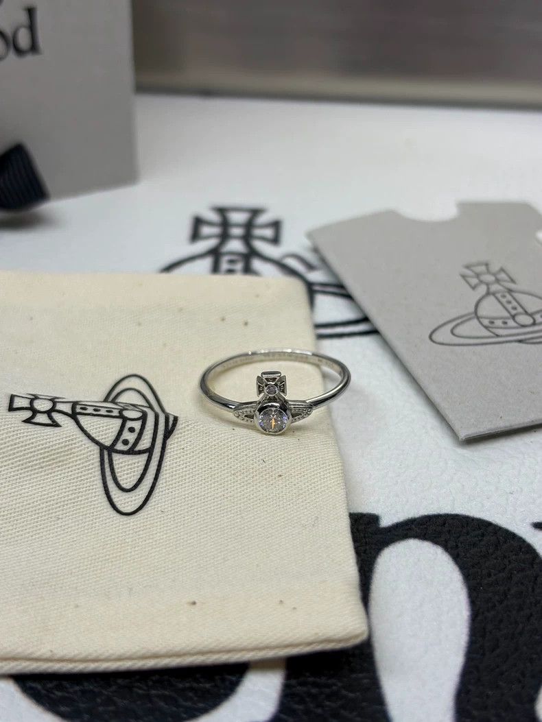 Vivienne Westwood Vivienne Westwood Classic Saturn Crystal Rings Size ONE SIZE - 1 Thumbnail