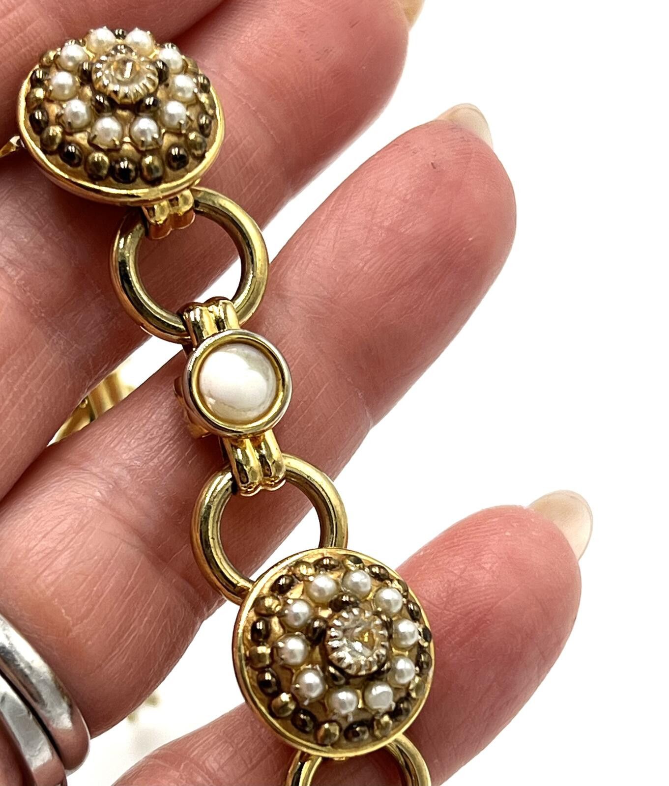 Other Michal Golan Rhinestone, MOP & Faux Pearl Station Bracelet Size ONE SIZE - 2 Thumbnail