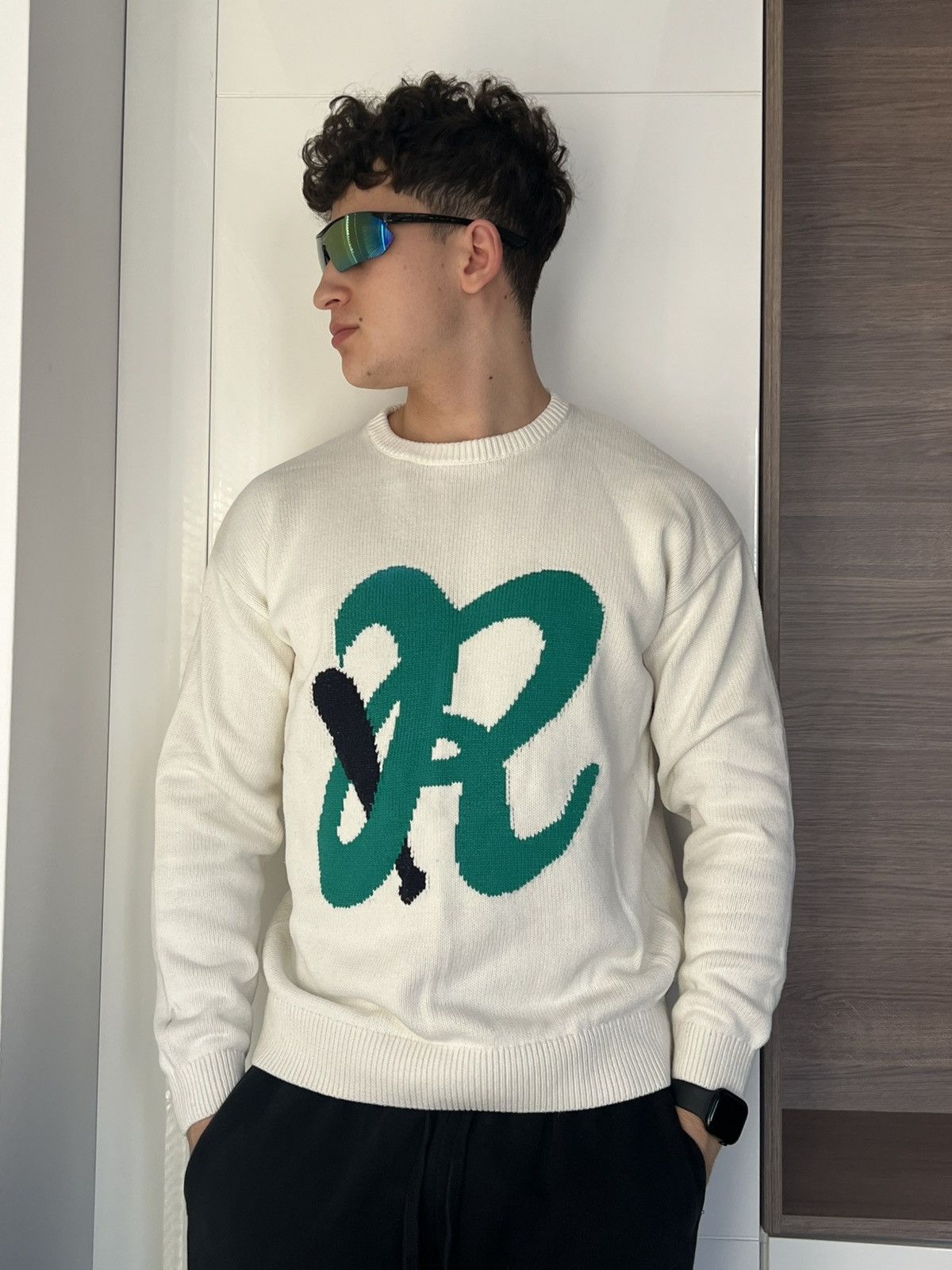 Japanese Brand × Zara ‼️Avant Garde Abstract Knit Logo Casual Sweater‼️ Size US L / EU 52-54 / 3 - 4 Thumbnail