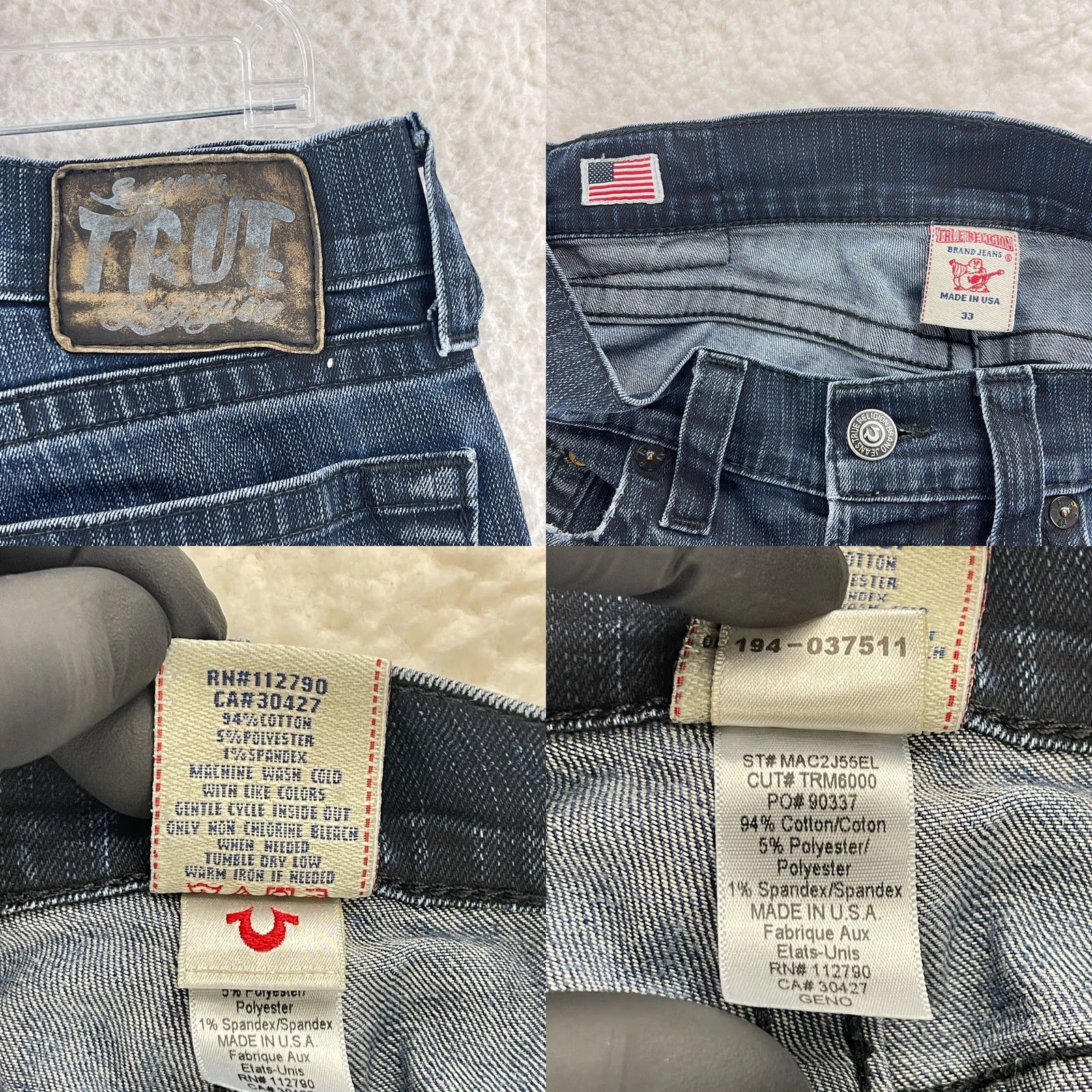 True Religion True Religion Geno Straight Jeans Mens Size 33 Blue Denim Dark Wash Casual Jeans Mens Size US 33 - 10 Thumbnail