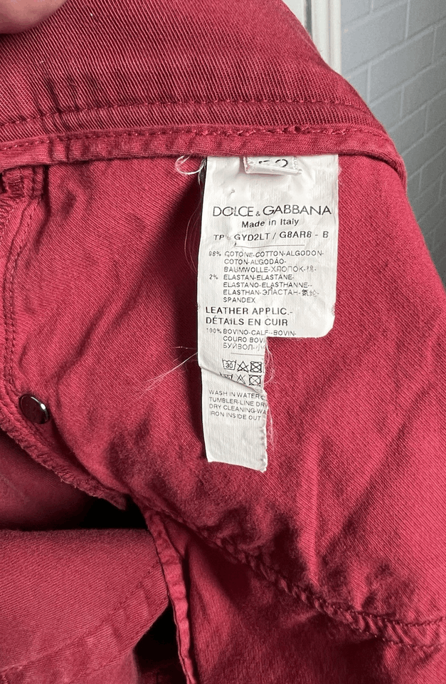 Dolce & Gabbana Women's Jeans Pants Burgundy Size 52