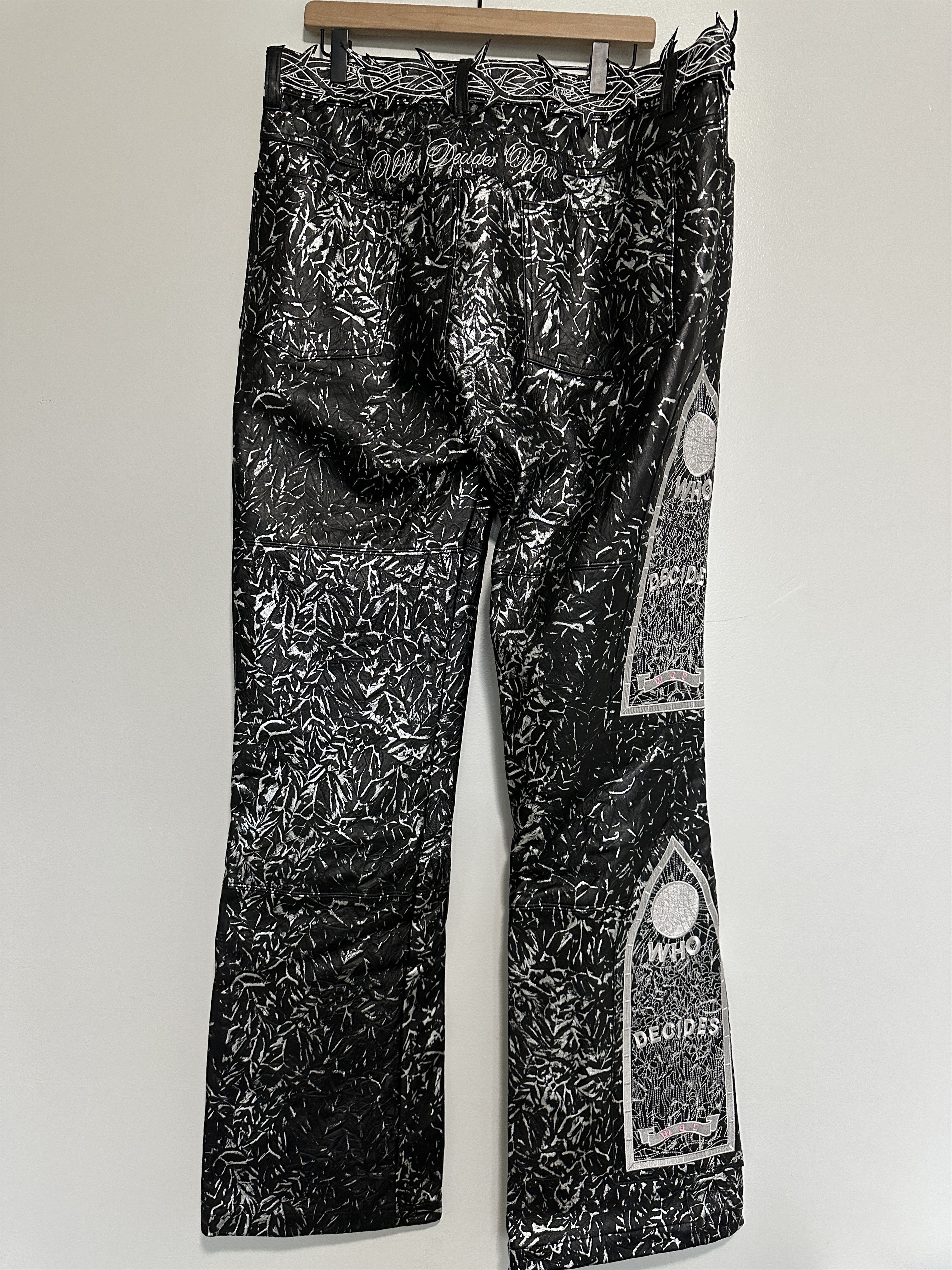 Who Decides War Who Decides War Black Leather Foil Pants NEW 36 Size US 36 / EU 52 - 4 Thumbnail
