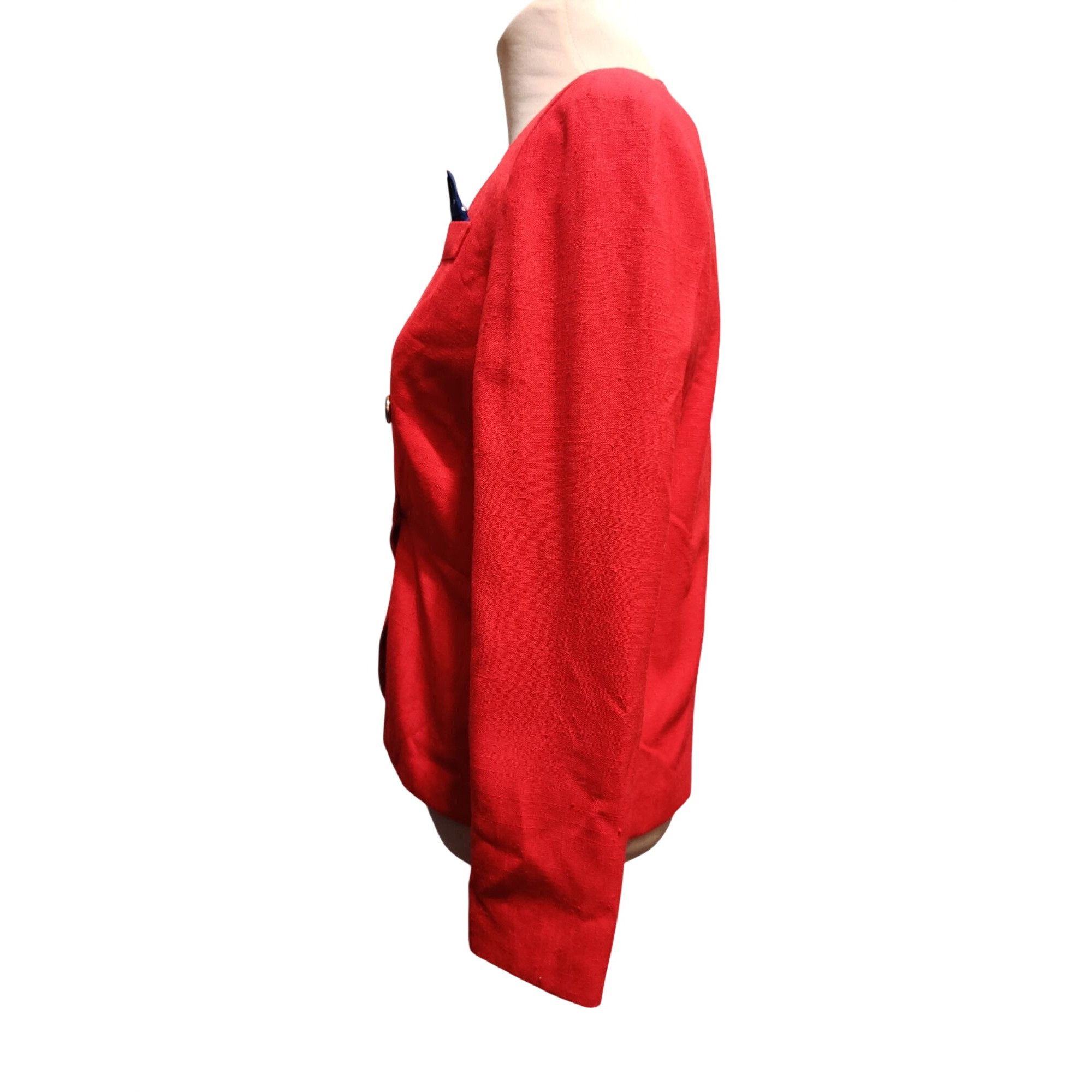 Vintage Vintage Jacqueline Ferrar Sport Red Blazer Size 4 Petite Dou Size S / US 4 / IT 40 - 4 Thumbnail